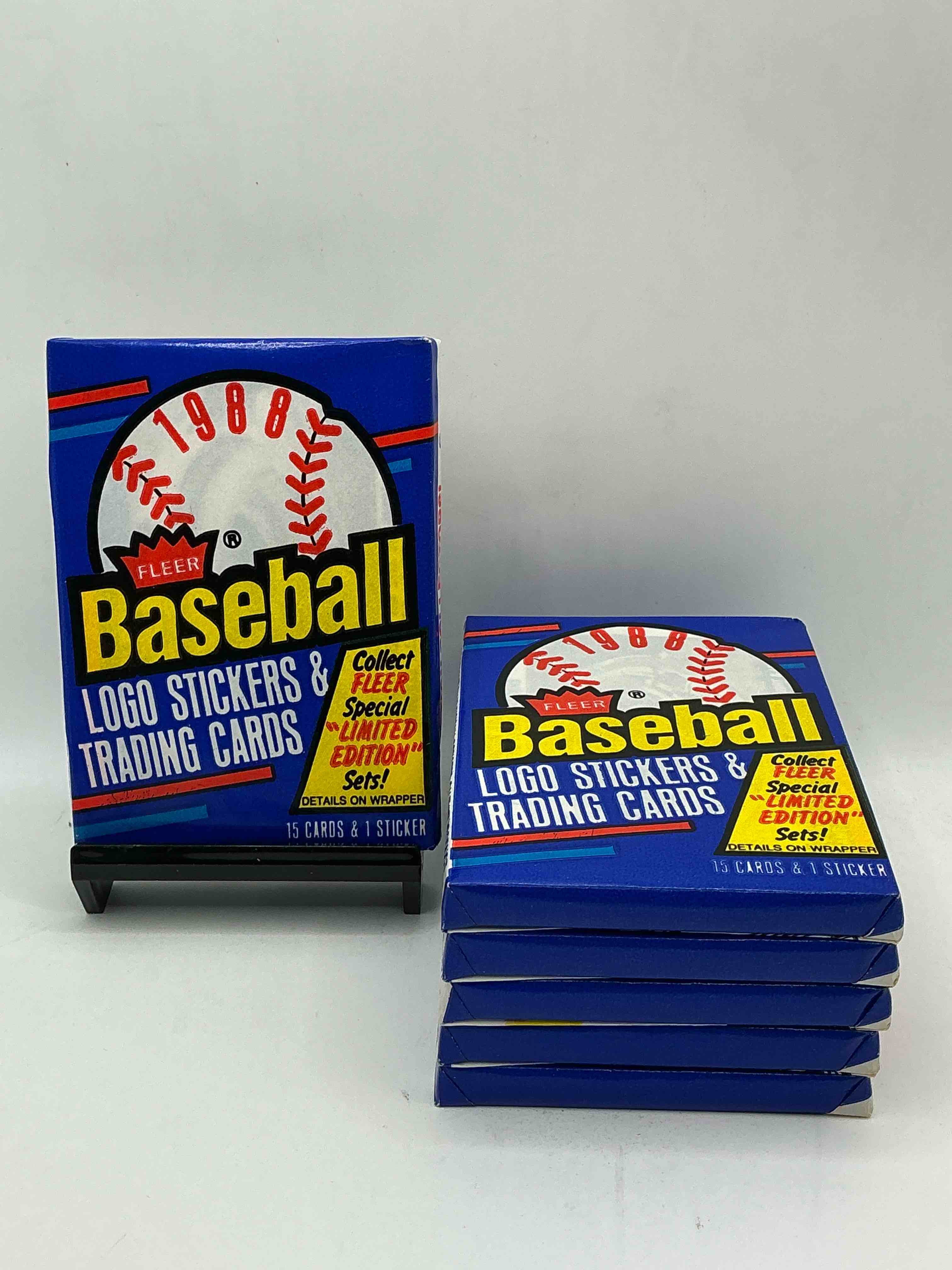 80's vintage! 1988 fleer baseball unopened packs! direct from original box! search for valuable don mattingly & nolan ryan cards!