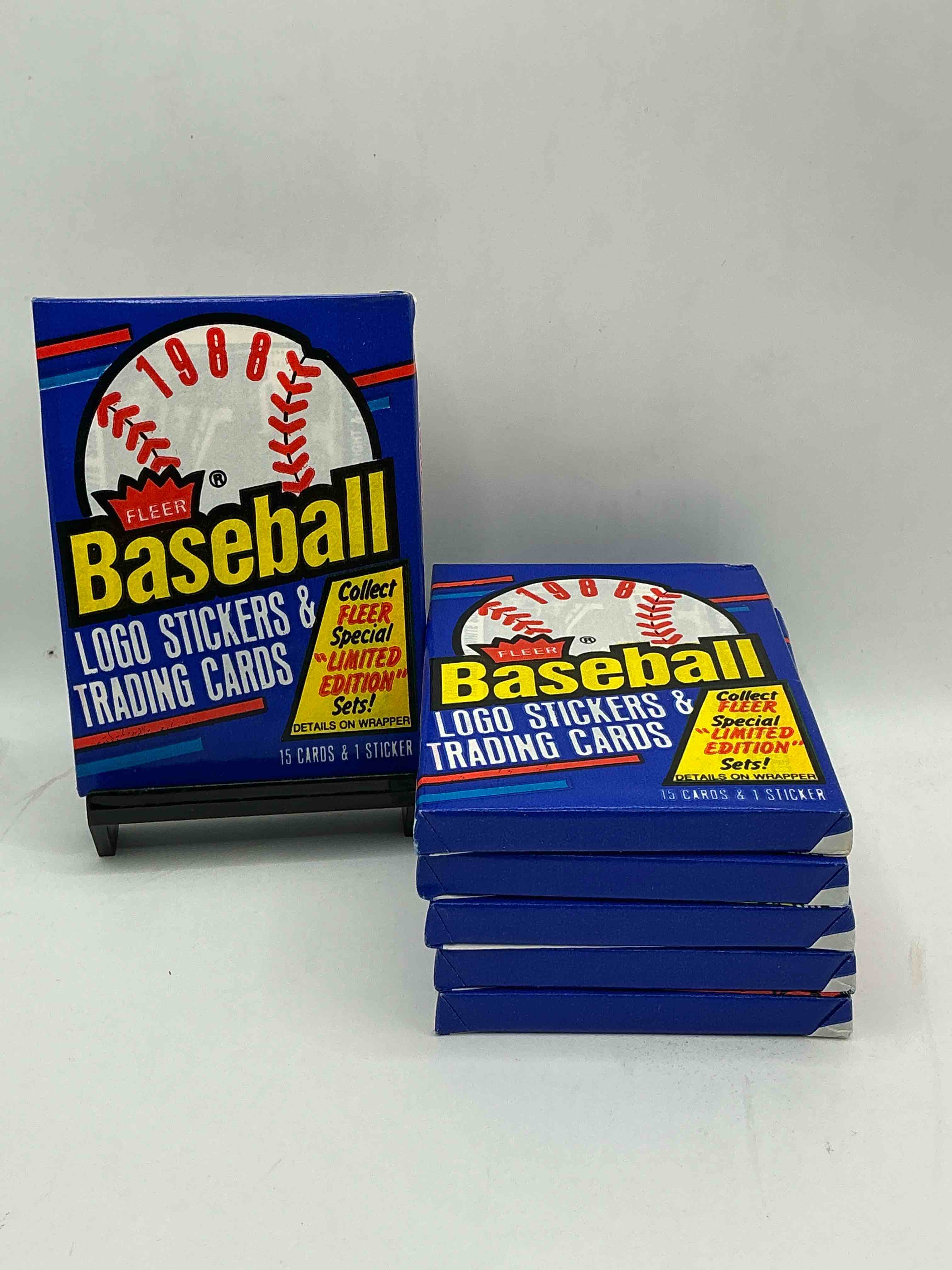 80's vintage! 1988 fleer baseball unopened packs! direct from original box! search for valuable don mattingly & nolan ryan cards!