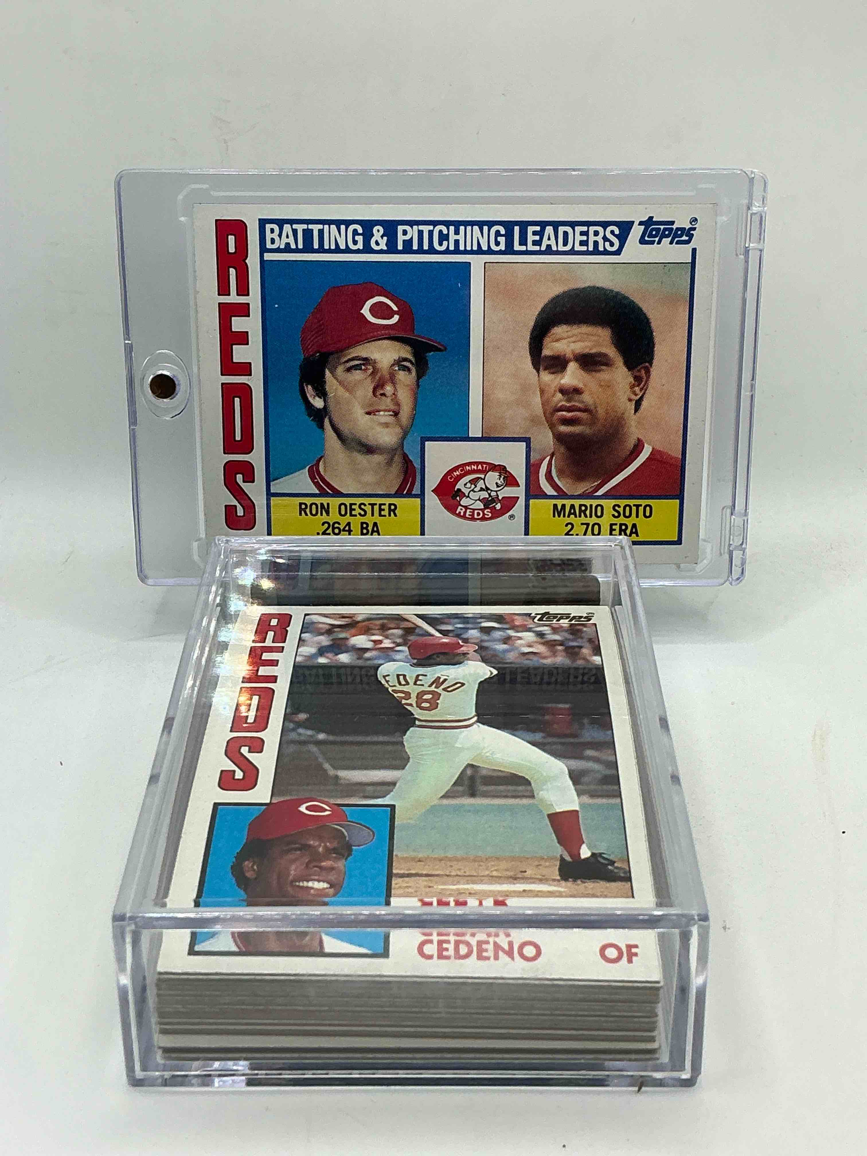 1984 reds team set! card reds set! dave concepcion, cesar cedeno, ron oester & more! reds fans rejoice!