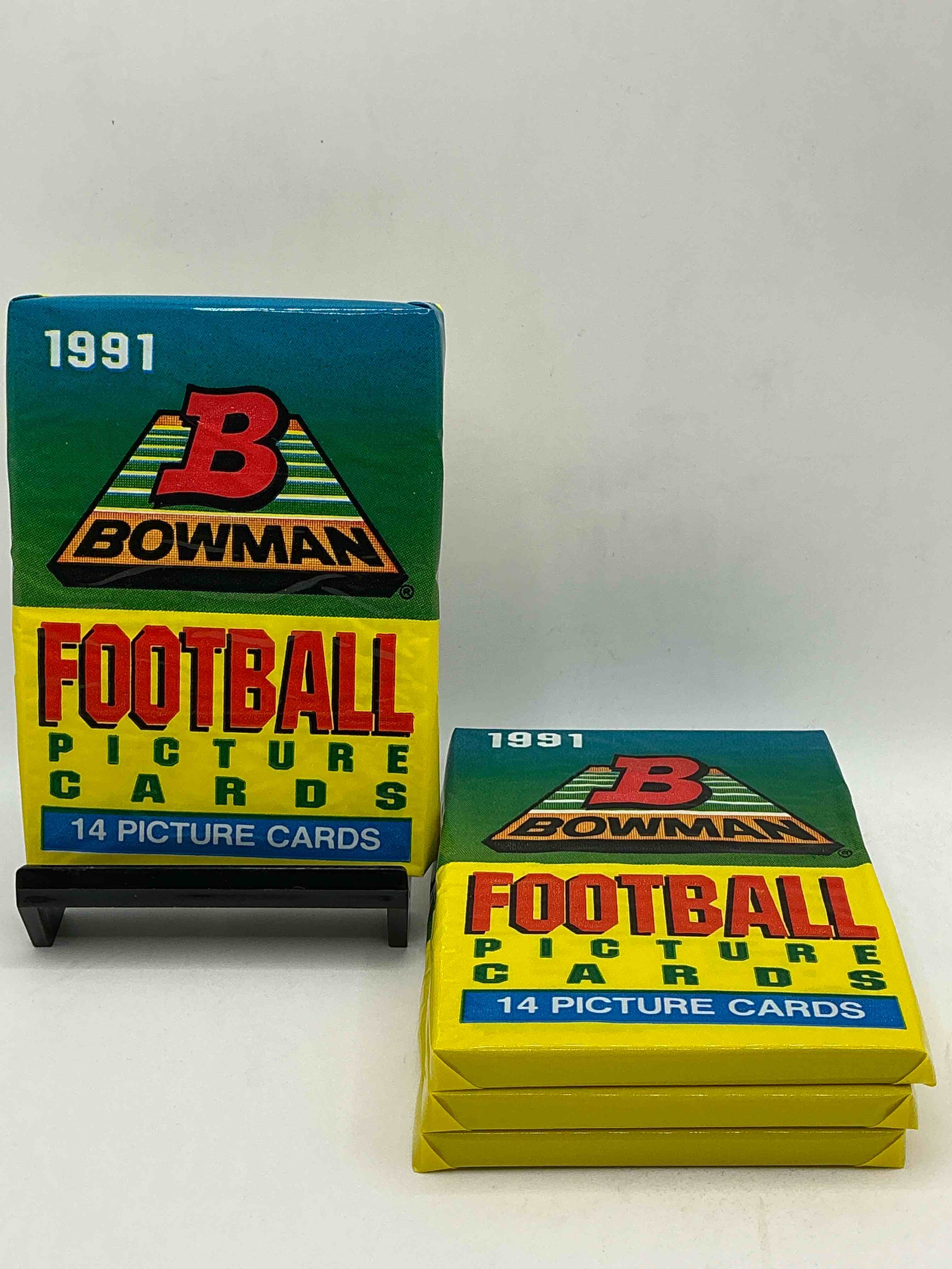 1991 bowman football unopened sports card packs direct from original box! search for valuable emmitt smith cards & other stars! super rare & could have some awesome cards inside! 