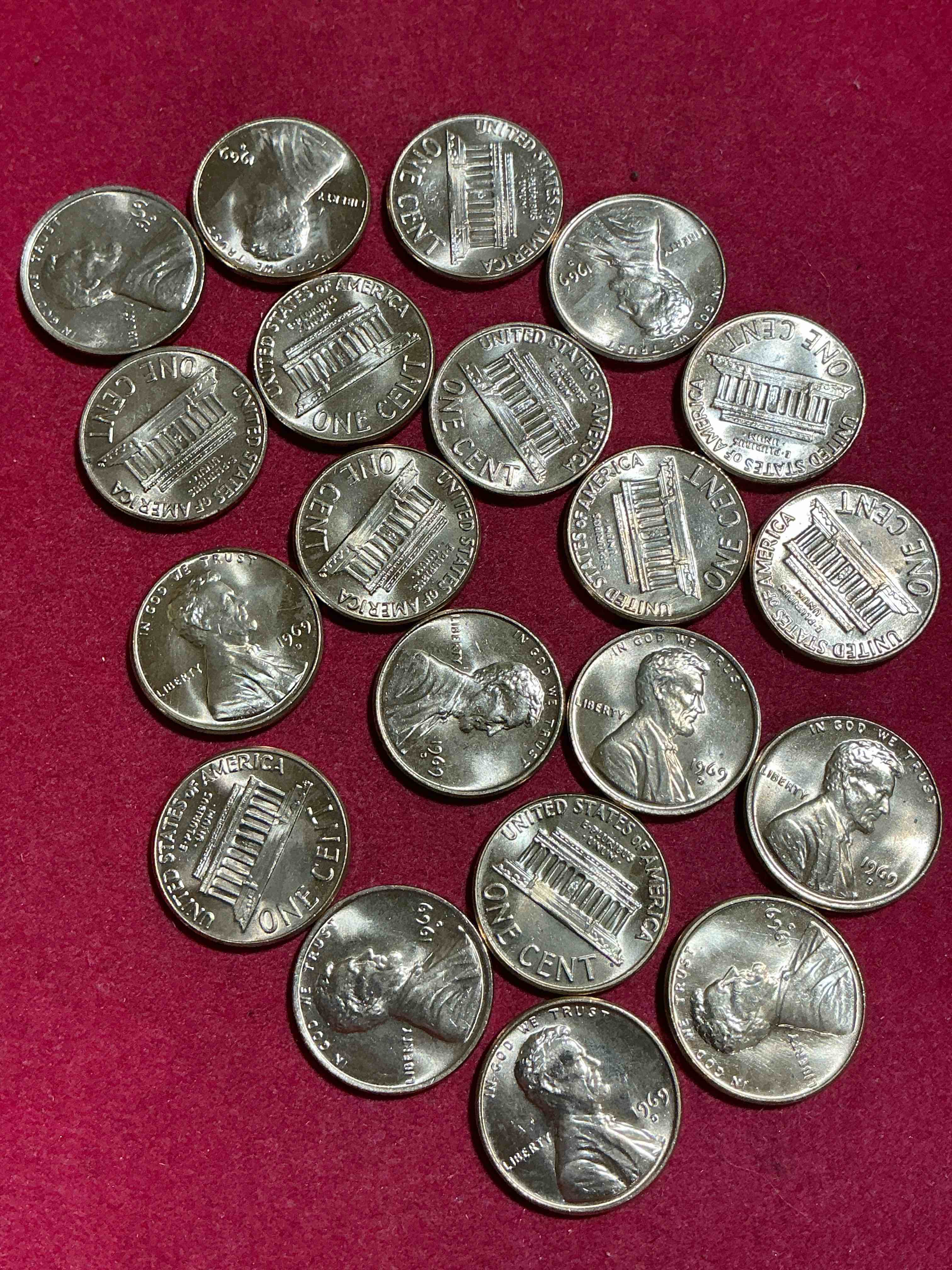 1969 moon landing brilliant uncirculated wheat pennies!  direct from original treasury bank rolls, these pennies haven’t seen daylight since 1969!  on july 20, 1969 the world changed forever when america landed on the moon!  own pieces of this era with these gorgeous brilliant uncirculated wheat pennies!  