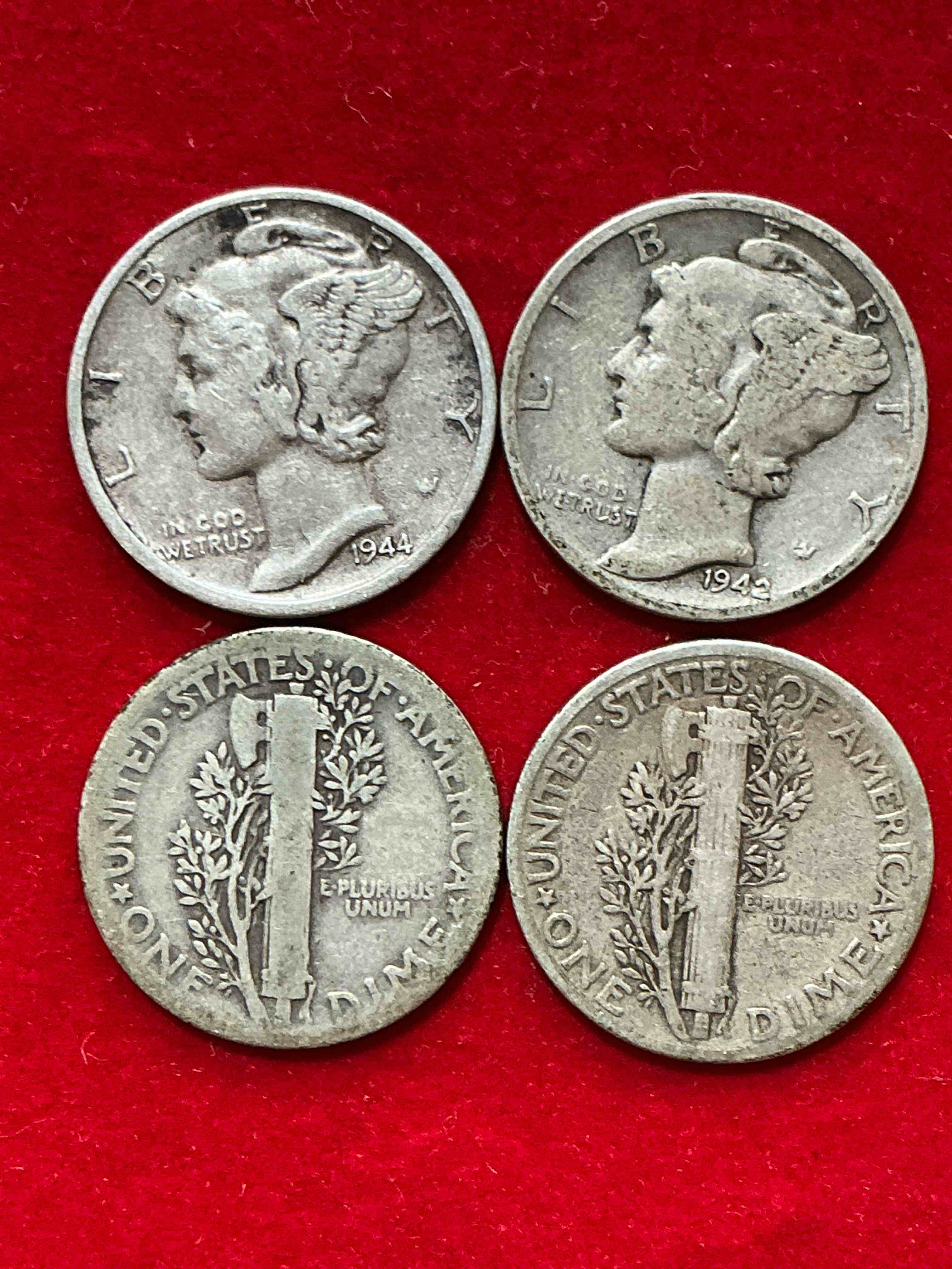 Condition photo showing Good Condition for antique u.s. pure fine silver mercury dimes! silver mercury dimes were minted from 1916-1945 & have become serious collector items! check out these awesome examples, all in nice, circulated condition with visible dates & varying years! rare to have visible dates! makes for a great investment in precious metals, mercury dimes are 90% pure fine silver! they don't make em' like this anymore!