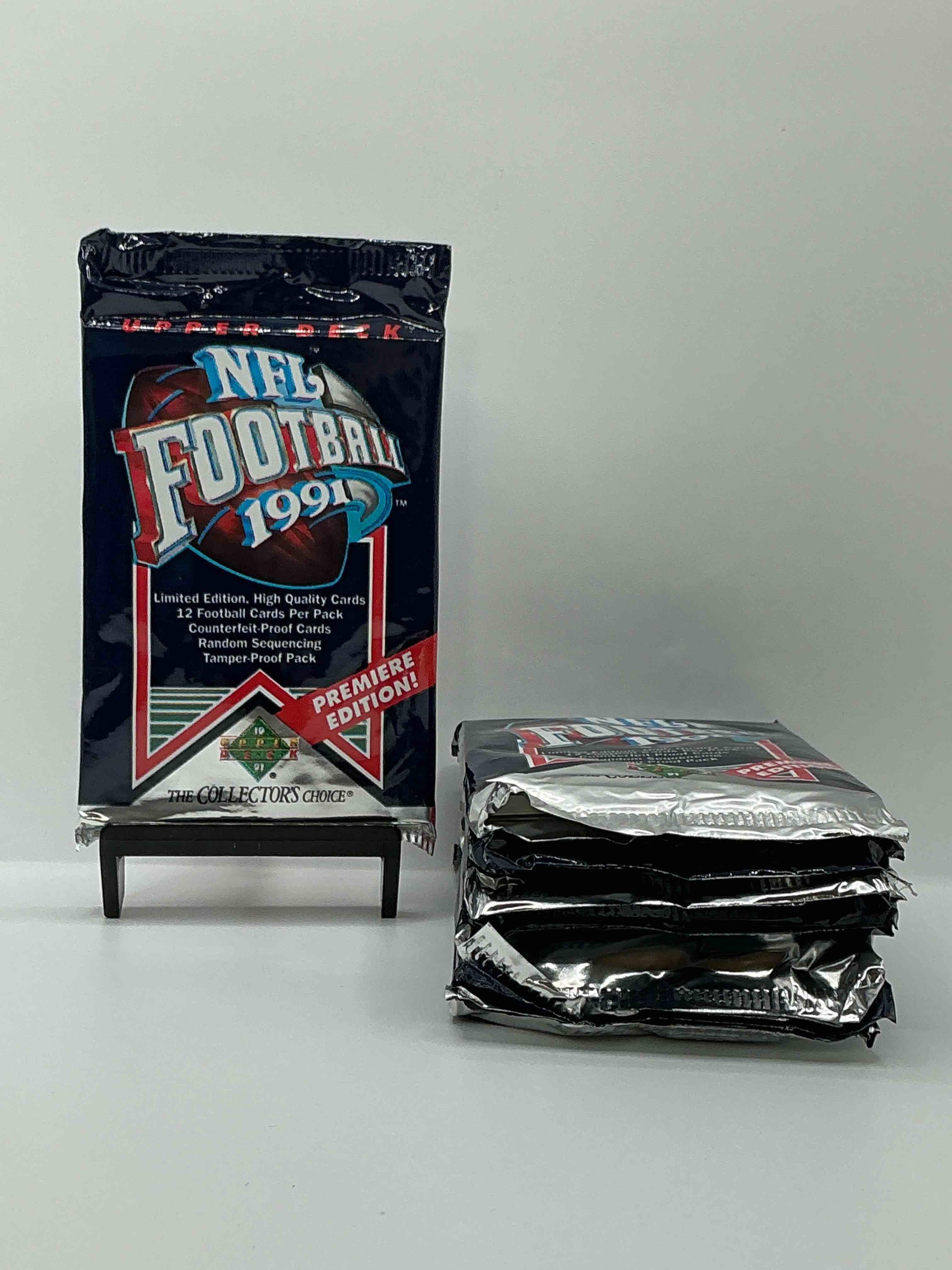 rare & vintage! 1991 upper deck premier edition unopened nfl football packs! direct from original box! brett favre rookie year! search for brett favre rookie & other 80s stars!