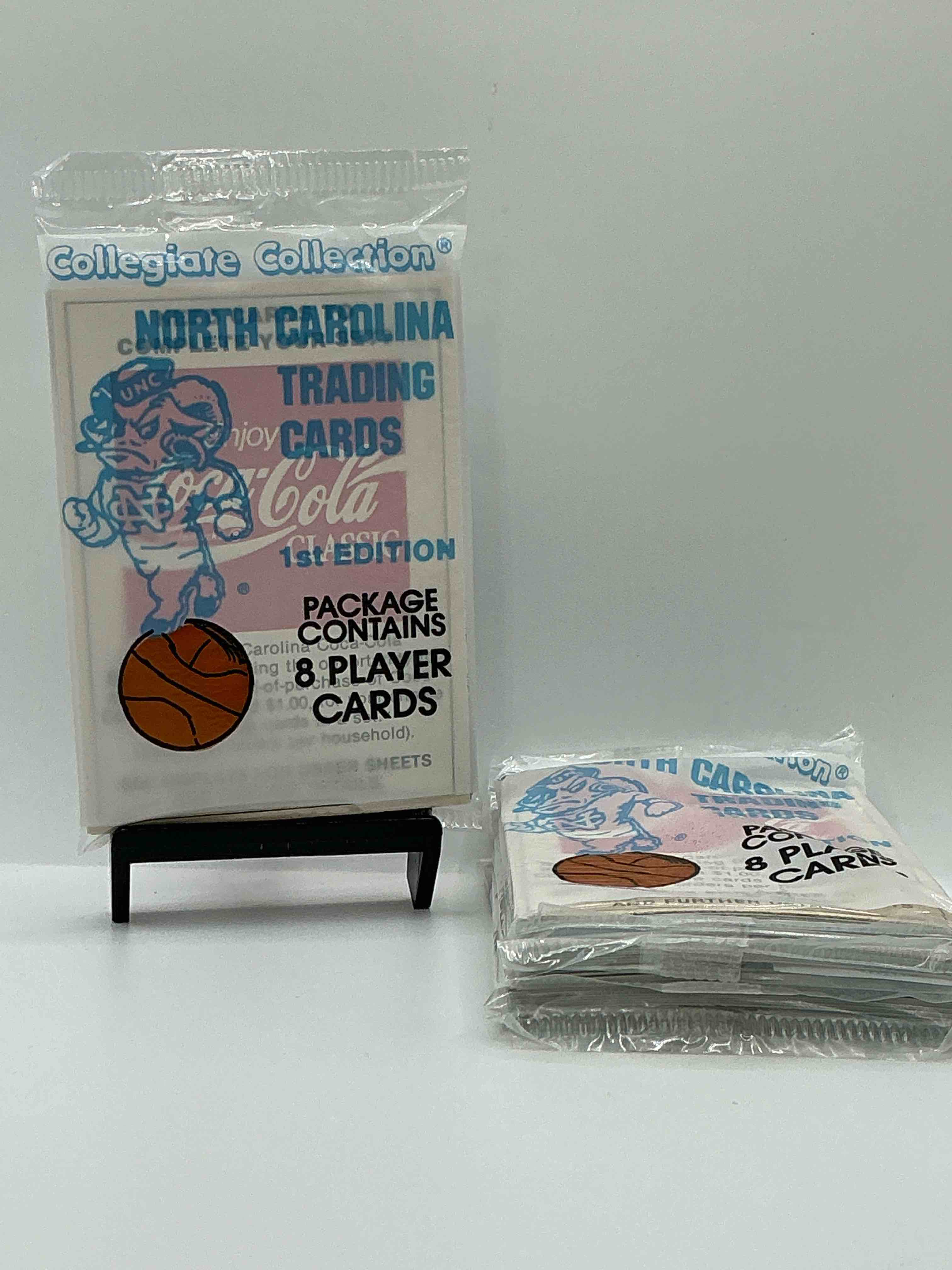 michael jordan! 1989 university of north carolina trading cards 1st edition 8 cards per pack! look for the goat michael jordan cards, maybe even more than one! only one way to find out!