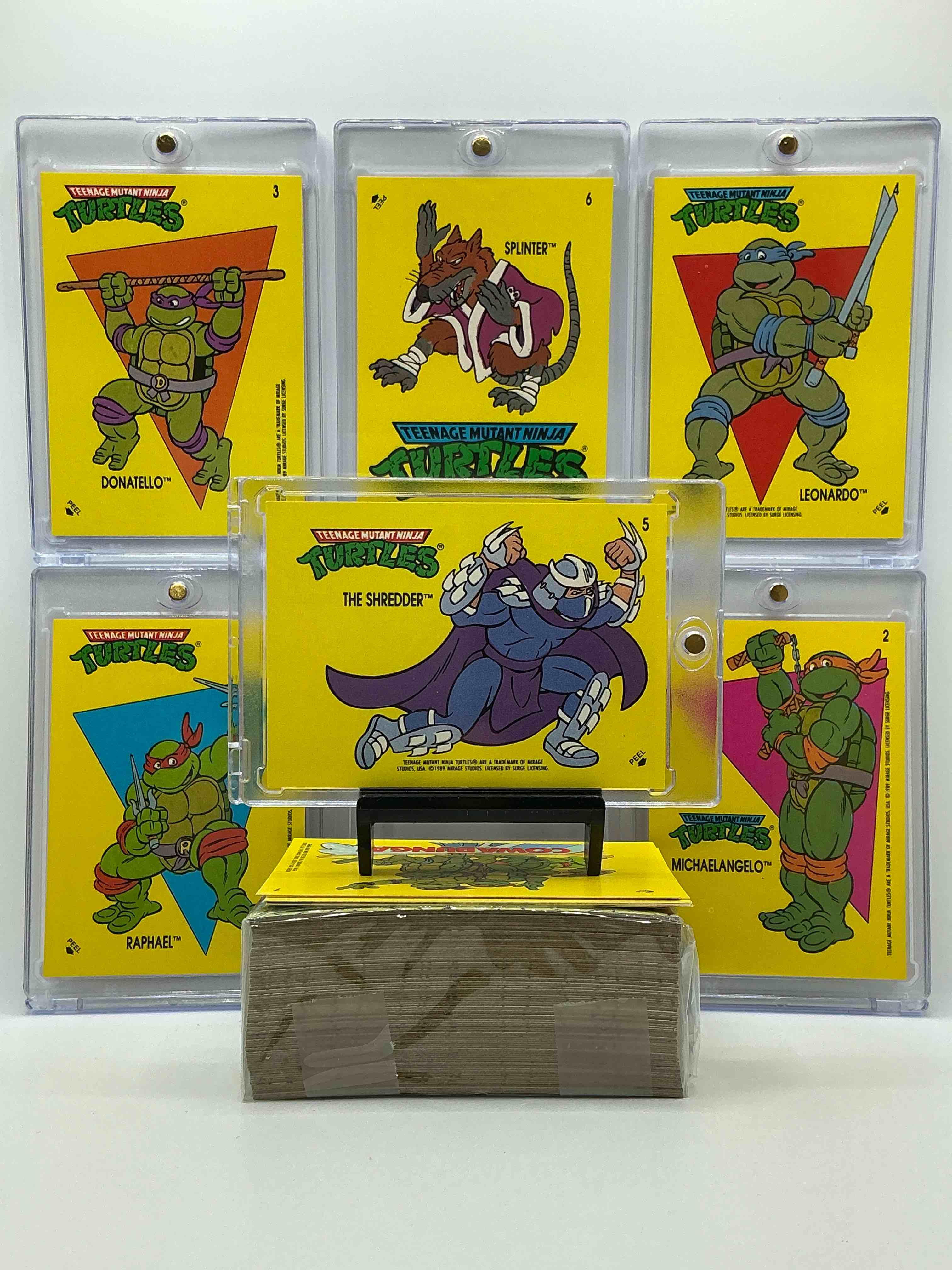 1989 ninja turtle wow!  totally complete original, authentic teenage mutant ninja turtles complete trading card & stickers!  all 88 cards & 11 stickers included, for a total qty of 99! excellent condition!  your chance to own a genuine tmnt original serious collectible! 