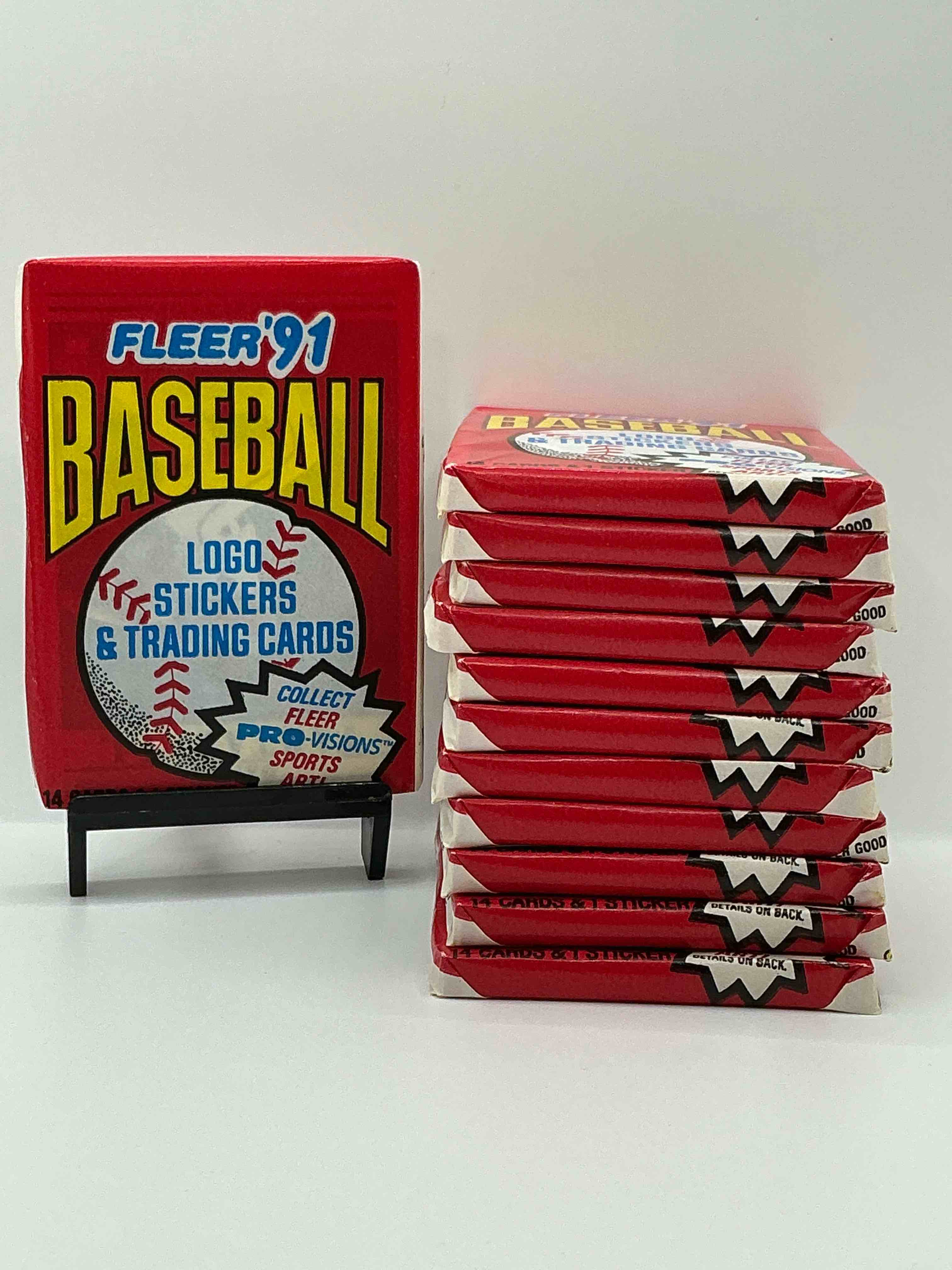 1991 fleer baseball unopened wax pack, direct from original sealed retail case search for griffey jr. & barry bonds "generation stars" combo card #710 (psa 10 value $200), nolan ryan, don mattingly & so much more!