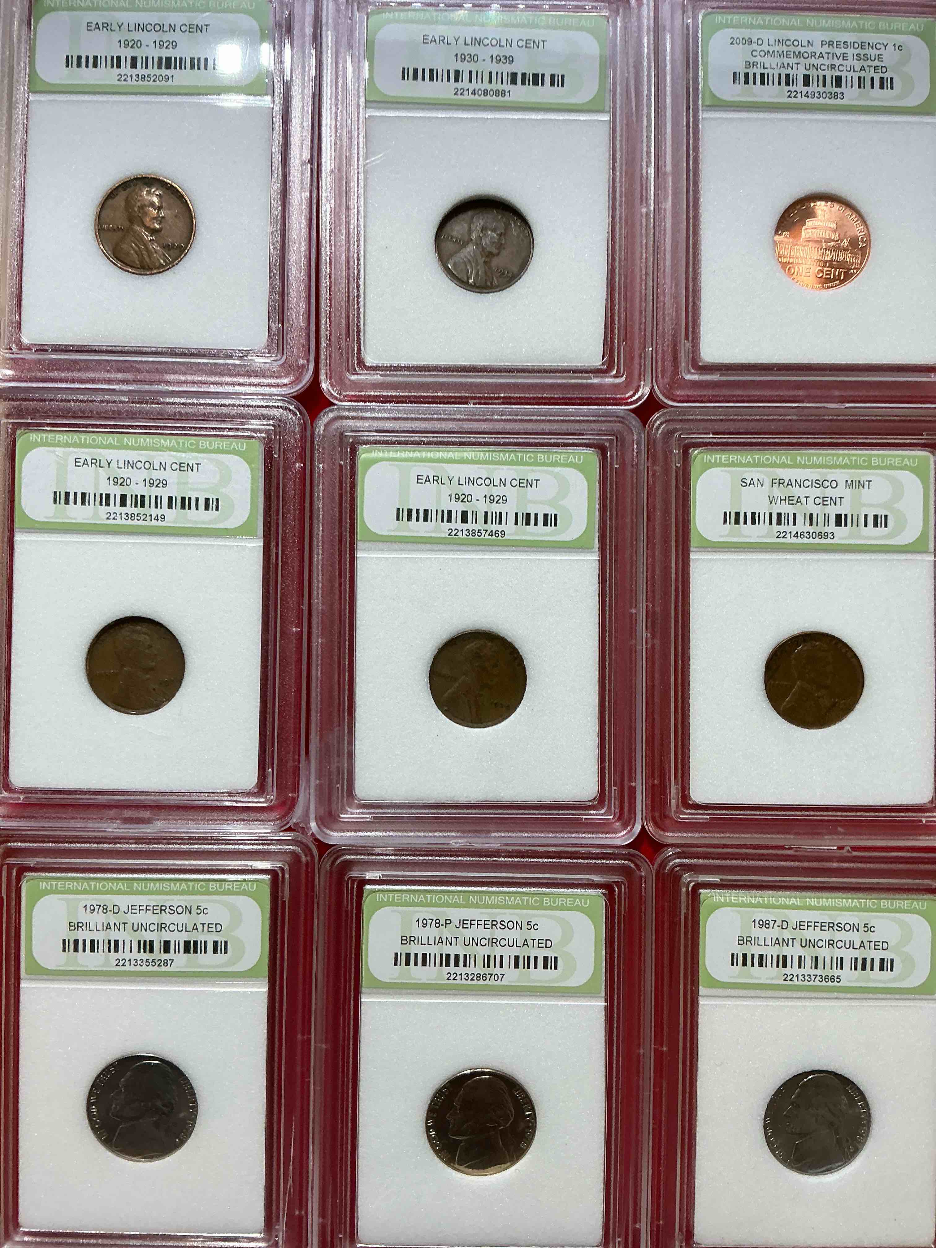 Condition photo showing Good Condition for collector's dream! 9 different rare, slabbed u.s. collector coins in certified/catalogued protective slab cases! a great way to build an incredible collection of protected, rare u.s. coins! great for the coin fan & collector!