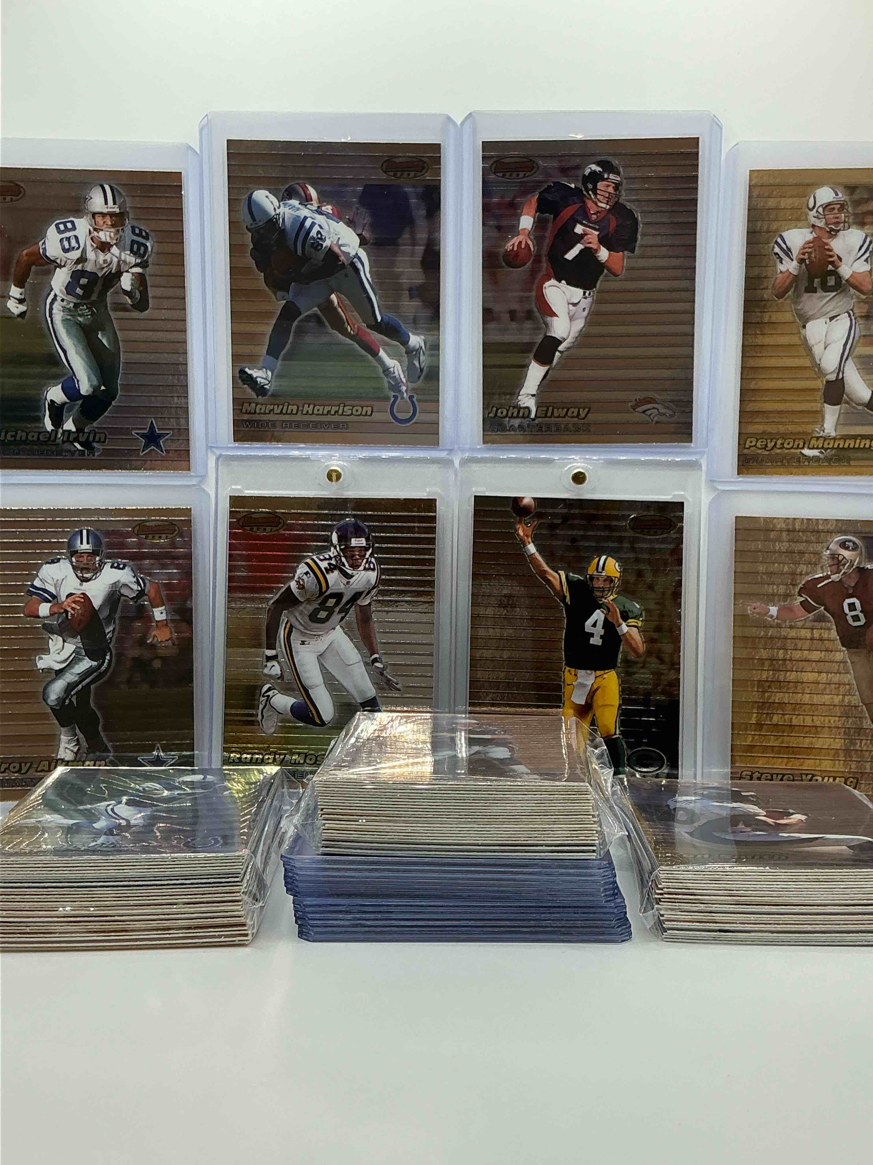 2000 early rare peyton manning! randy moss, steve young, troy aikman & more! 2000 upper deck bowman’s best 100 card craziness! all 100 cards included in this super rare collection! all the legends from the late 90’s all included here! brett favre! all the best from the greatest show on turf included! wow!