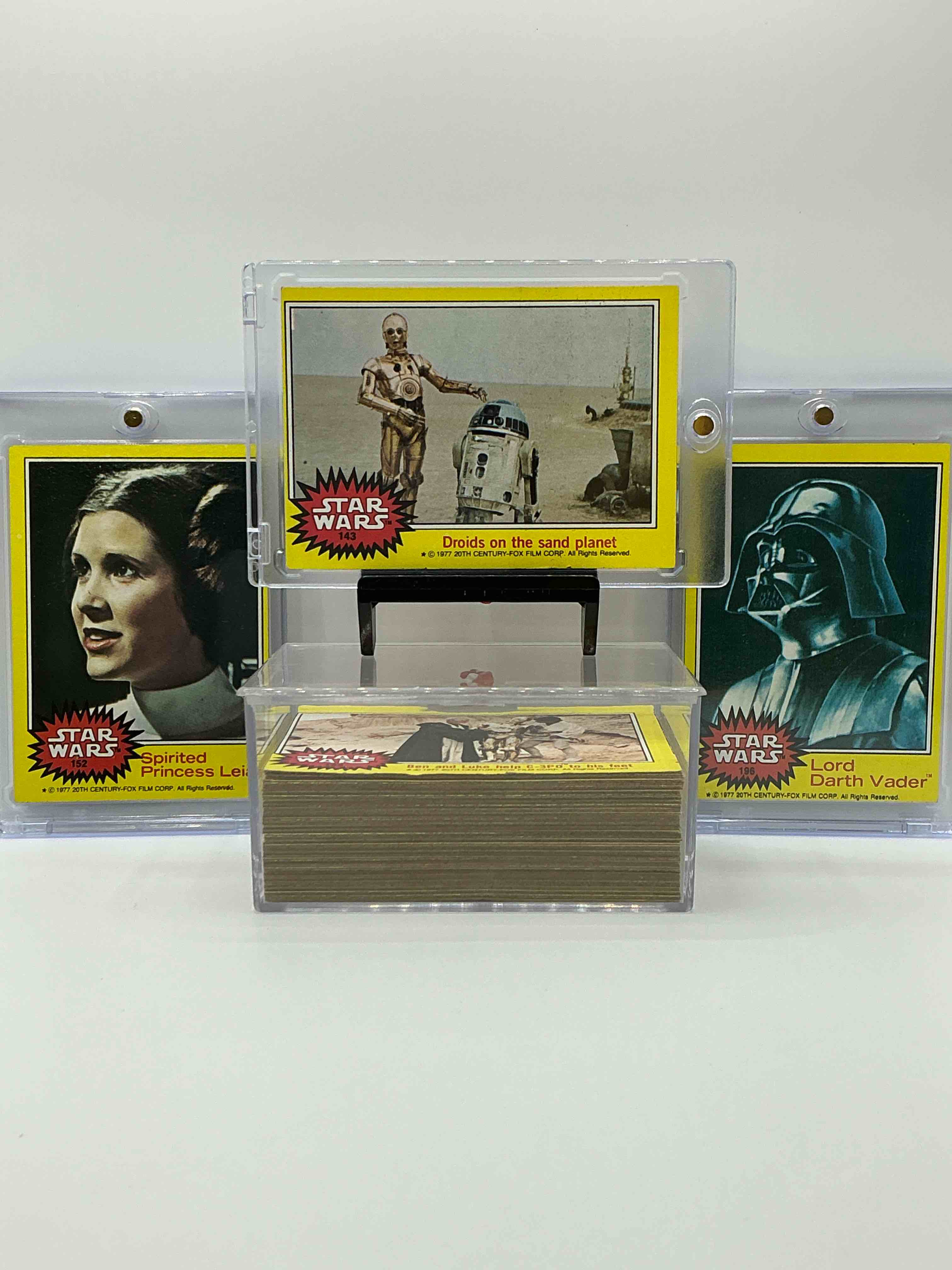 1977 star wars authentic original! complete 1977 star wars movie cards, series three yellow rare edition, all 66 cards included. cards in good to fine condition. an amazing way to get a very hard to find, genuine 1977 star wars cards!