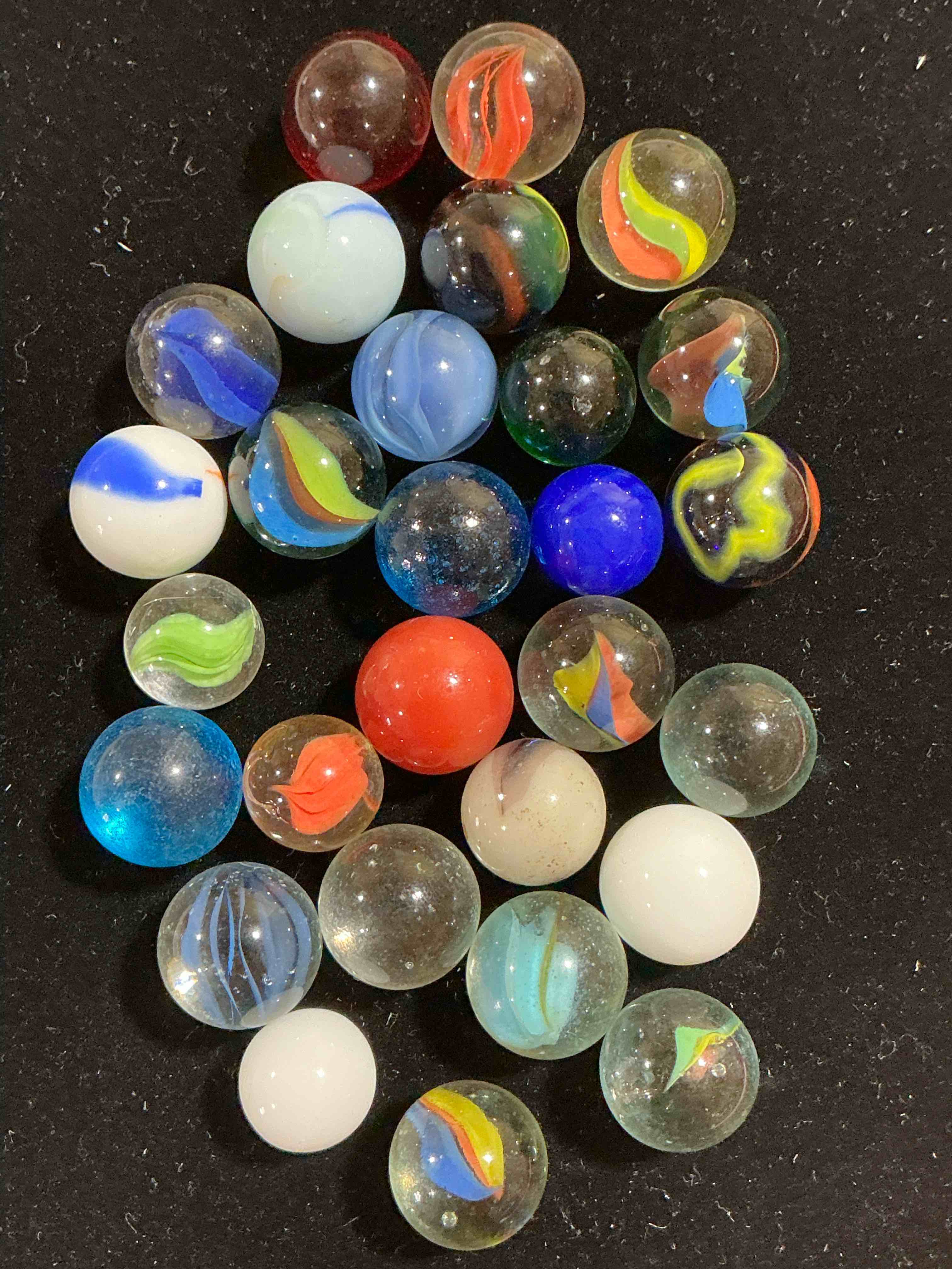 antique glass marbles! genuine stunning marbles lot, some marbles made between the years 1925-1965 & some may be made with uranium! some may are great depression era & even earlier! gorgeous, authentic pieces of history!  