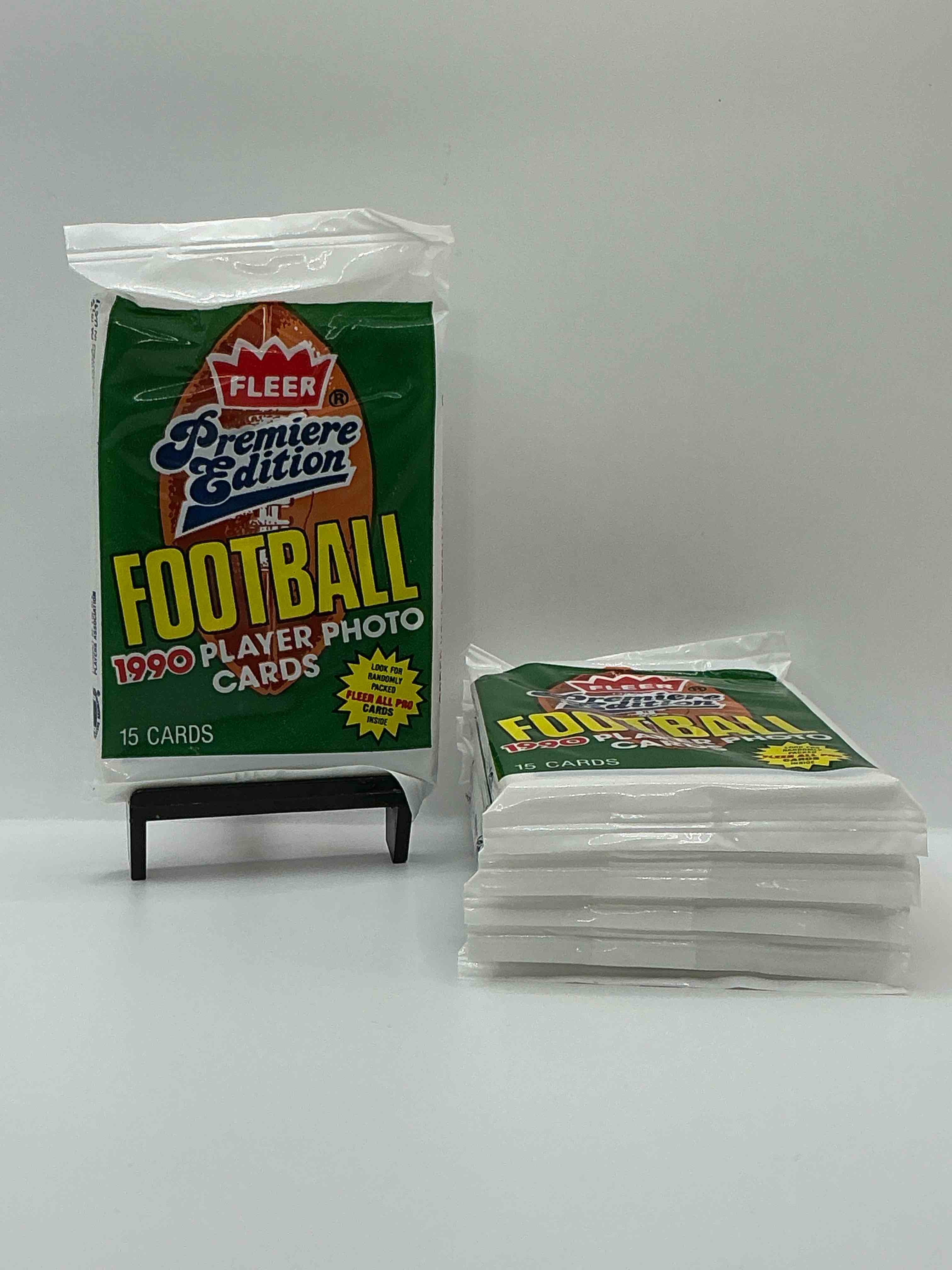 emmitt smith rookie!? 1990 fleer premier edition football unopened packs direct from original box! look for valuable emmitt smith rookie cards! let the search begin!