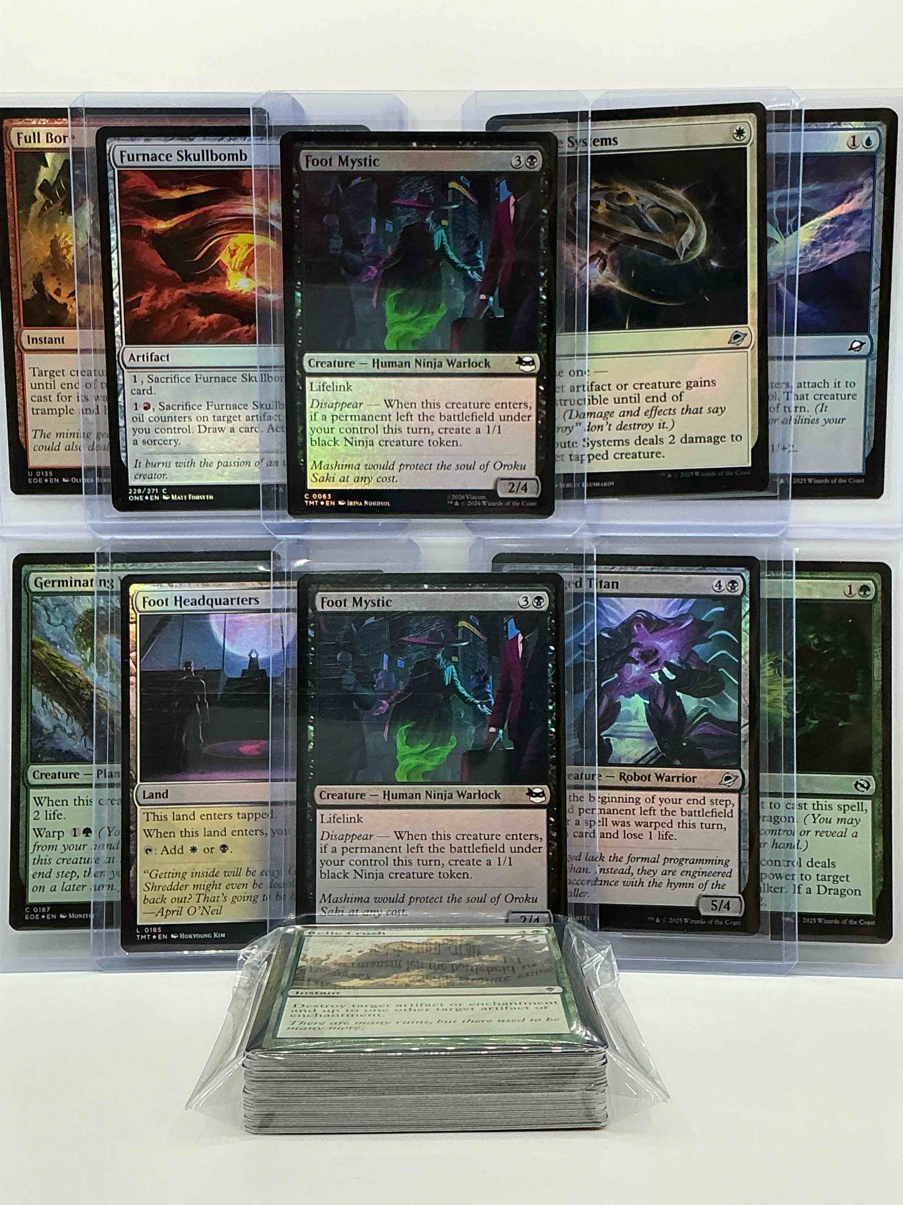 Condition photo showing New/Like New for magic the gathering 50 card lot! lot includes 10 rare or holo foil cards! all cards in excellent shape condition! a great way to join the mtg craze!