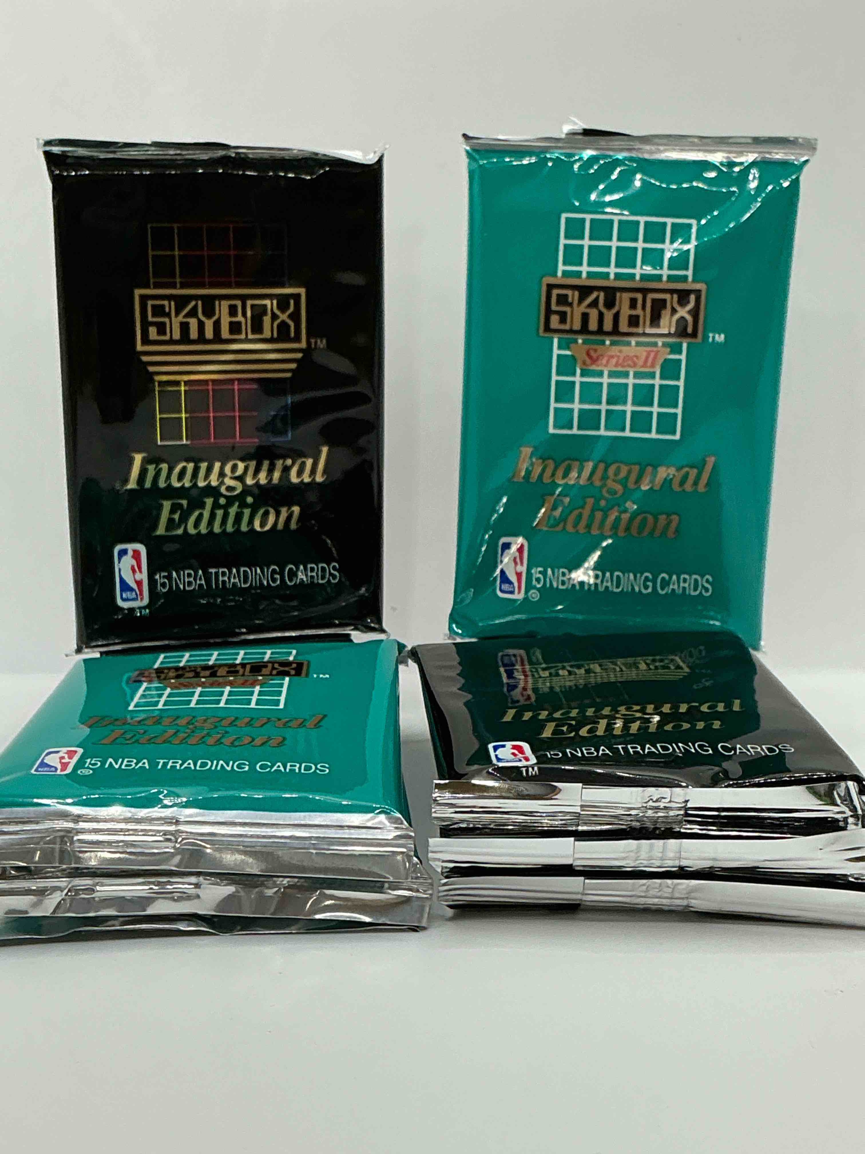 michael jordan, magic johnson & more! search for so many nba legends & stars! 1990-91 skybox unopened packs, series i! direct from original box! these packs are sought after for ther eye-catching teal look & awesome cards! search for valuable michael jordan, larry bird & magic johnson cards! along with other stars!