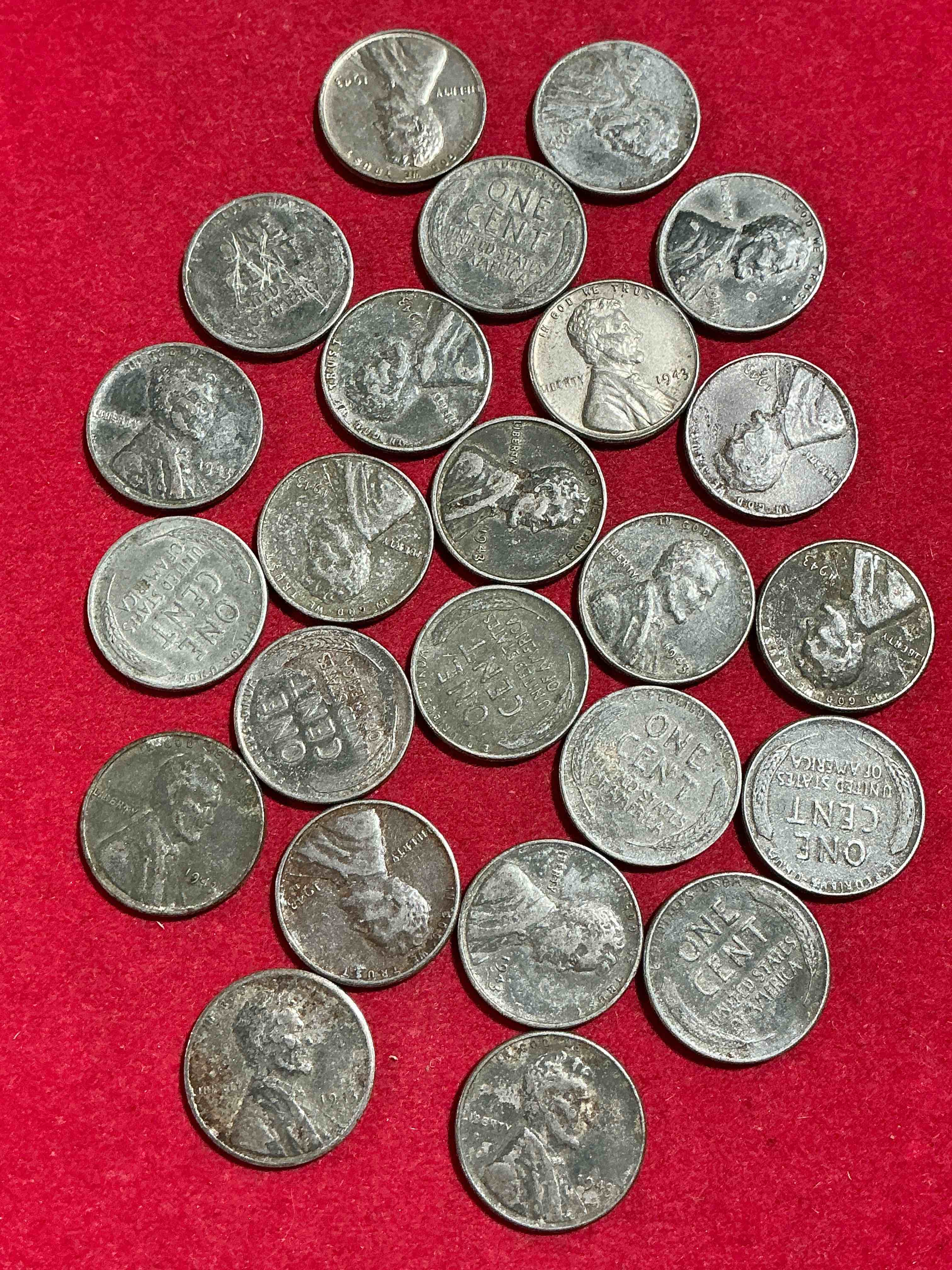 Condition photo showing Good Condition for 1943 world war il history! did you know that in 1943 copper was so valuable for making ammunition that the u.s. treasury made pennies out of steel?! 1943 steel pennies have become valuable, rare collector items! up for auction are rare wwii steel pennies appearing circulated. own pieces of world war ii history that are an awesome investment!