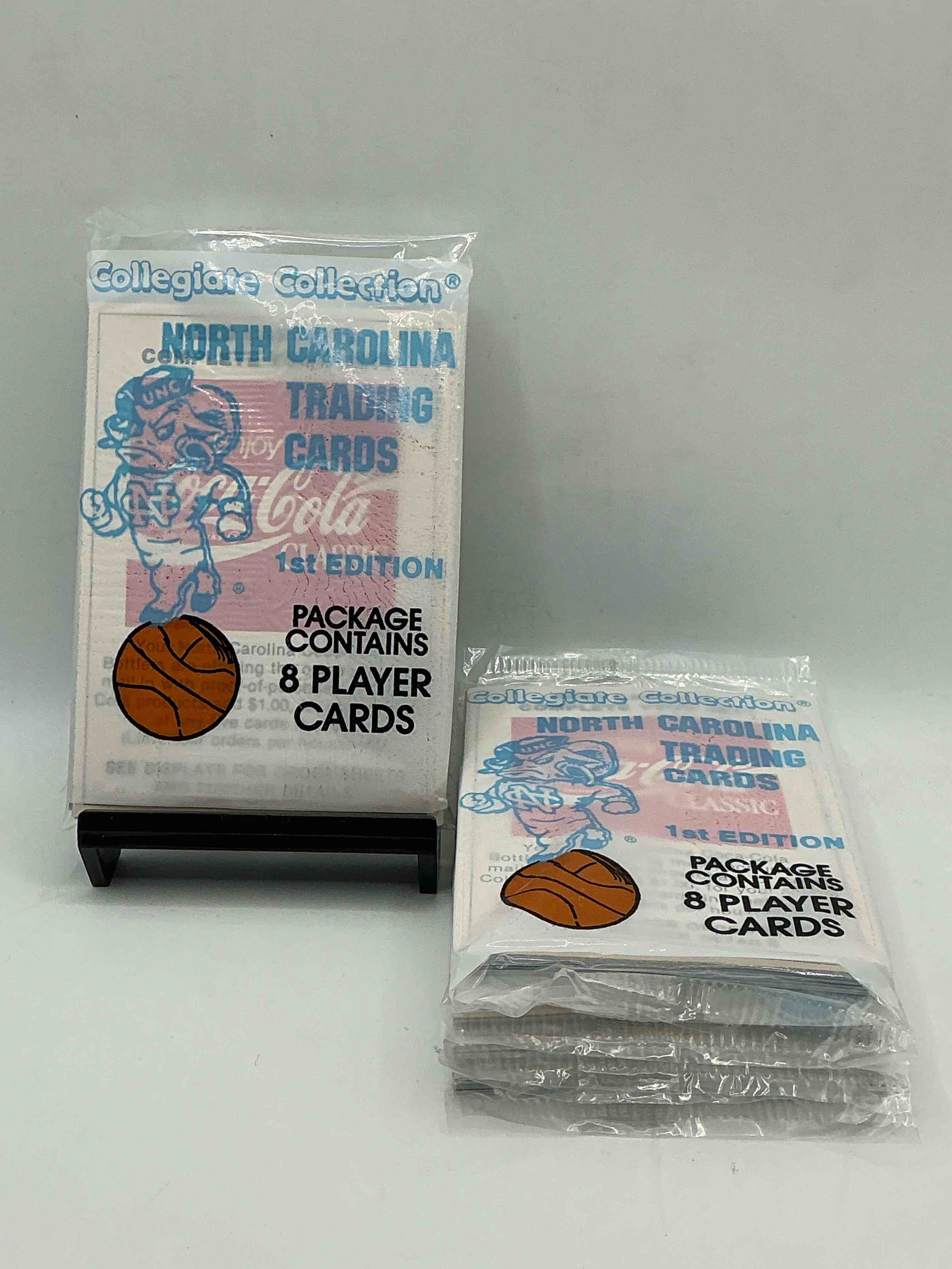 michael jordan! 1989 university of north carolina trading cards 1st edition 8 cards per pack! look for the goat michael jordan cards, maybe even more than one! only one way to find out!