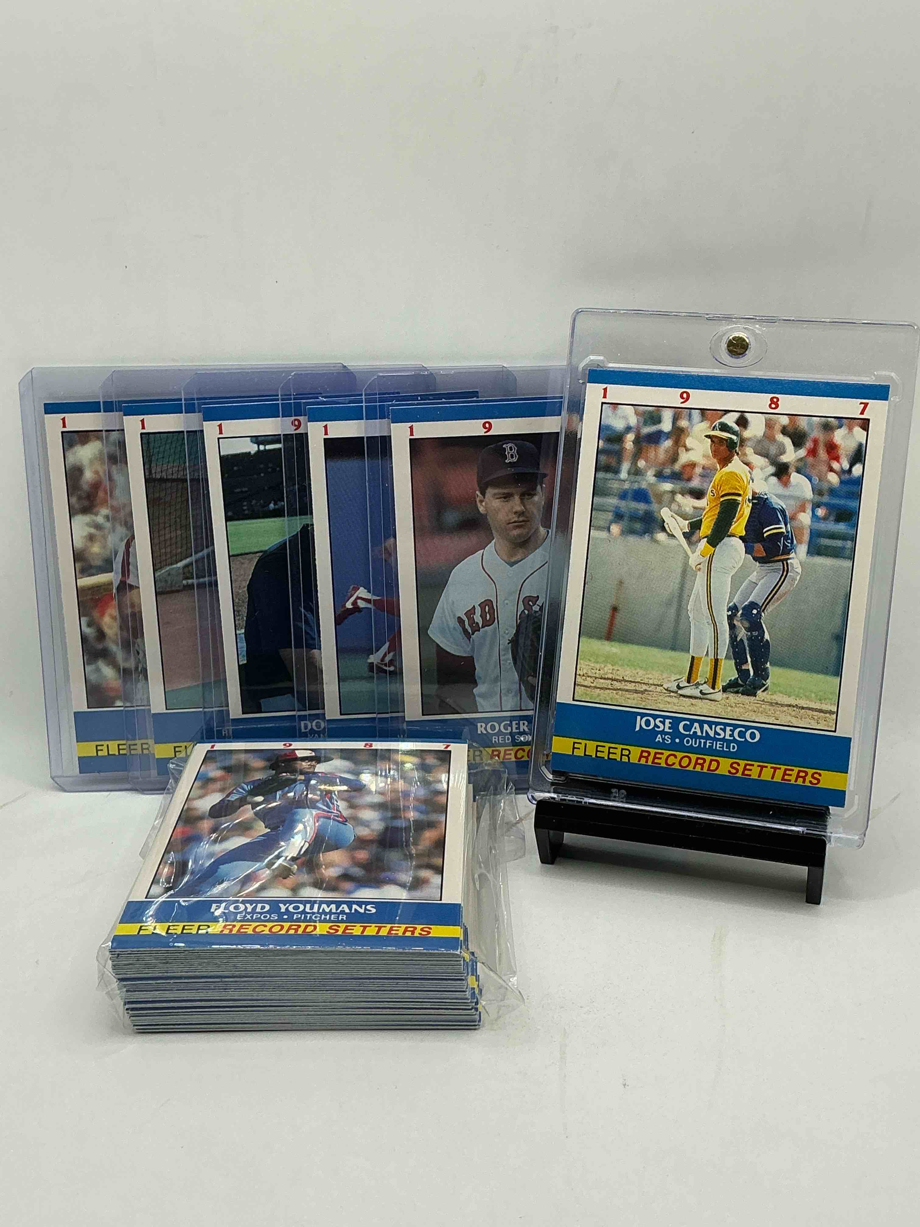 1987 Baseball History! Fleer Collector’s “Baseball Record Setters” 50 Card Complete! Limited Edition! Included Is All Of The Legends From The Late 80’s Like Jose Canseco, Don Mattingly, Roger Clemens, Pete Rose & So Many More! Everything Included Just Like It Would’ve Been Purchased In ‘87! WOW!