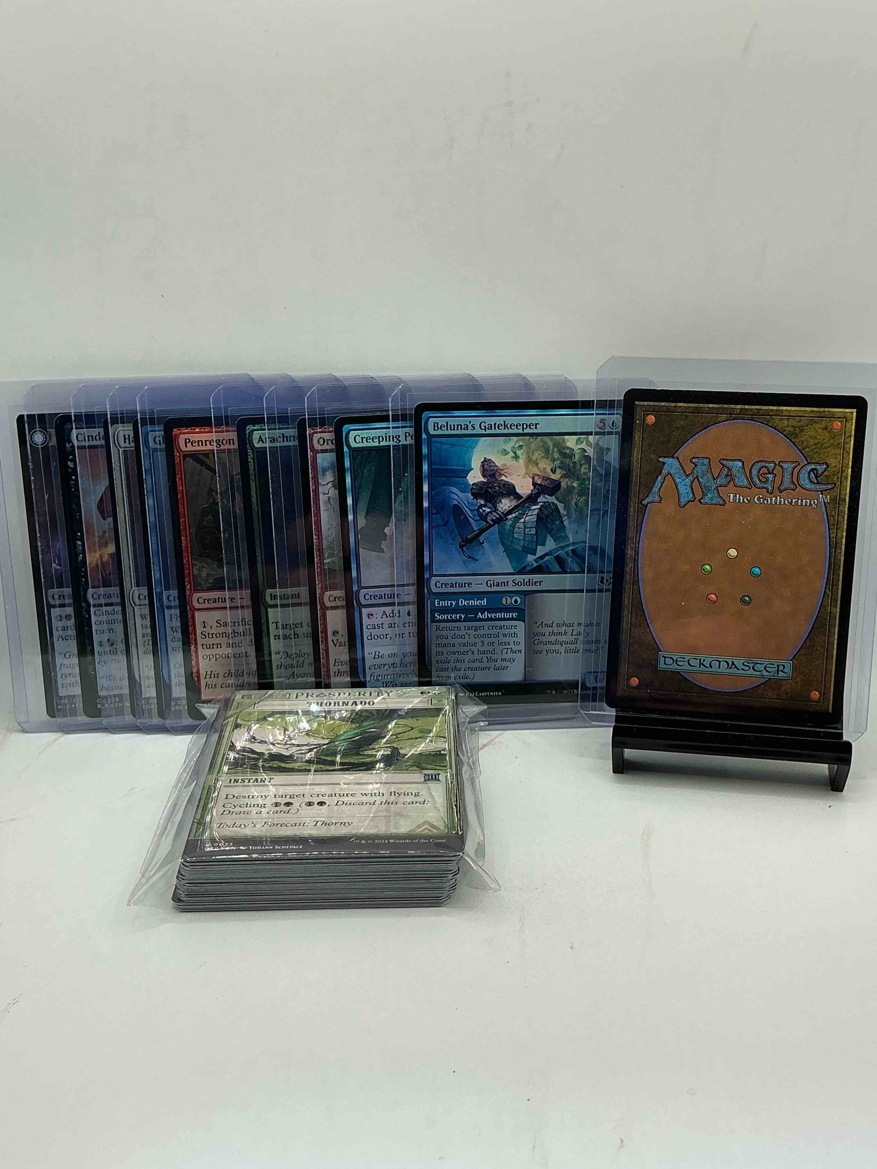 Condition photo showing New/Like New for magic the gathering 50 card lot! lot includes 10 rare or holo foil cards! all cards in excellent shape condition! a great way to join the mtg craze!