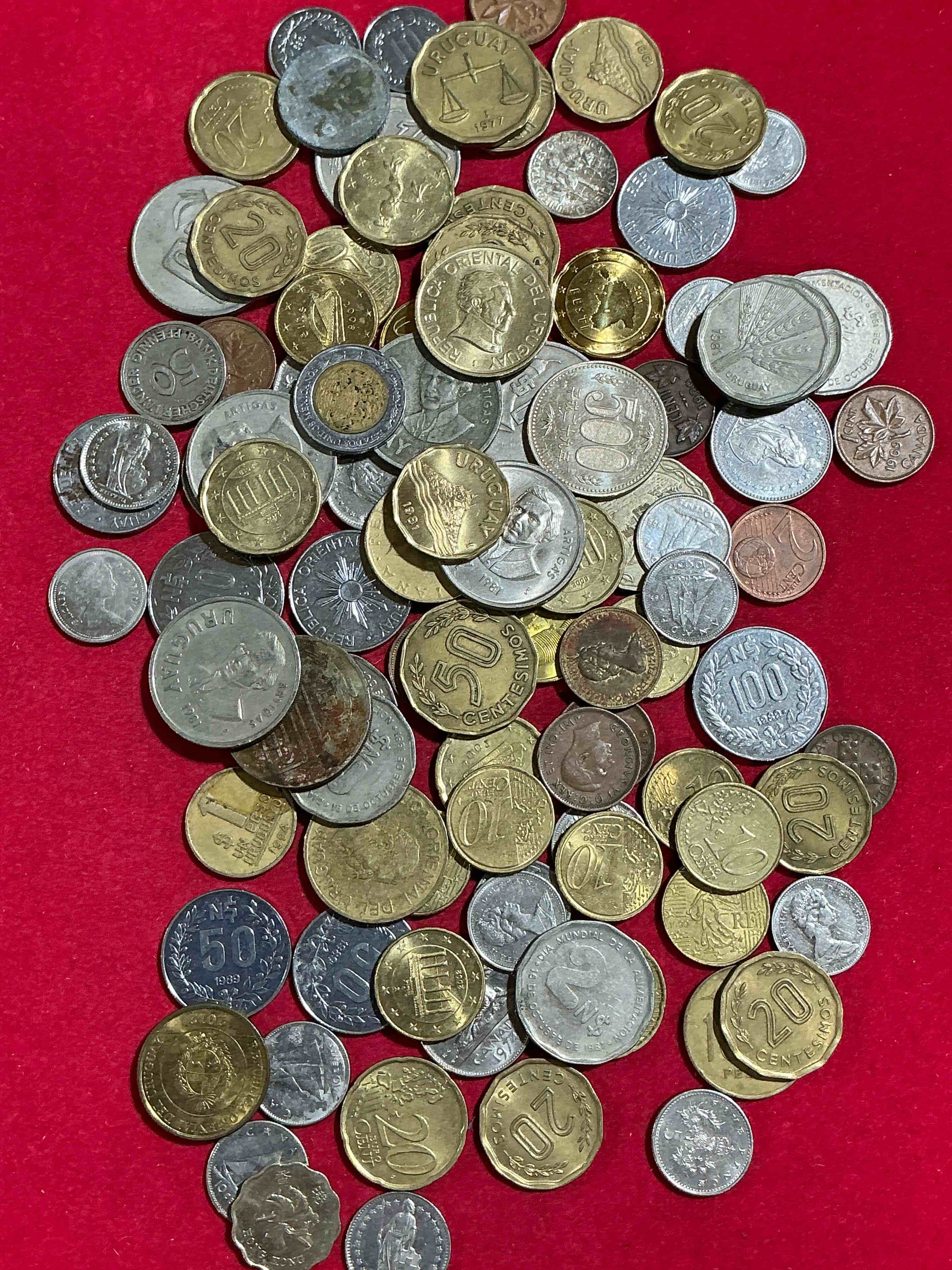 Condition photo showing Good Condition for world coins, antique & vintage! each lot is unique! many different years, countries, sizes & exotic places. this cool collection of antique coins from around the world is loads of fun! have fun identifying each coin & country as a great educational tool! a great investment too!