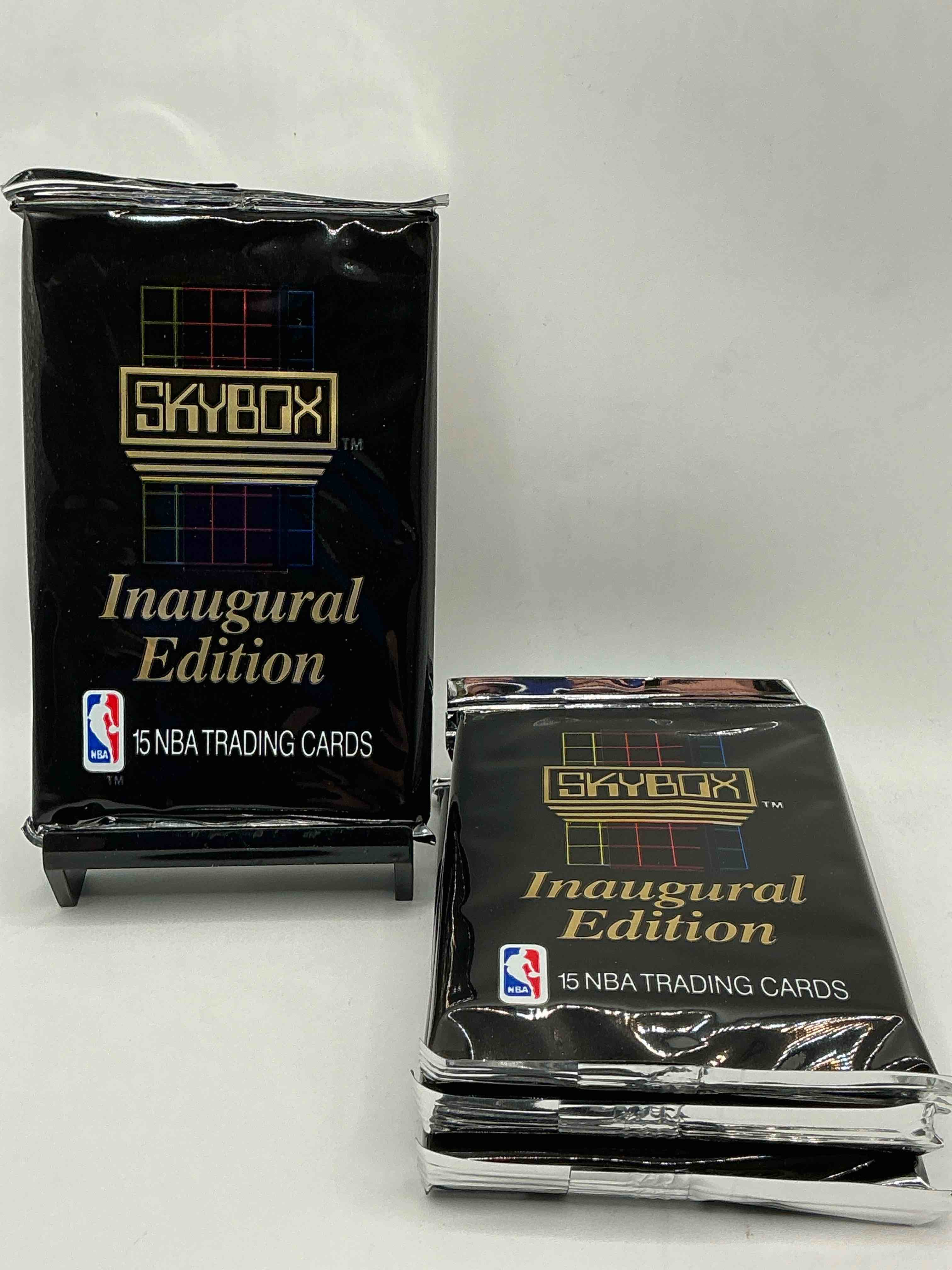michael jordan, magic johnson & more! search for so many nba legends & stars! 1990-91 skybox unopened packs, series i! direct from original box! these packs are sought after for ther eye-catching teal look & awesome cards! search for valuable michael jordan, larry bird & magic johnson cards! along with other stars!