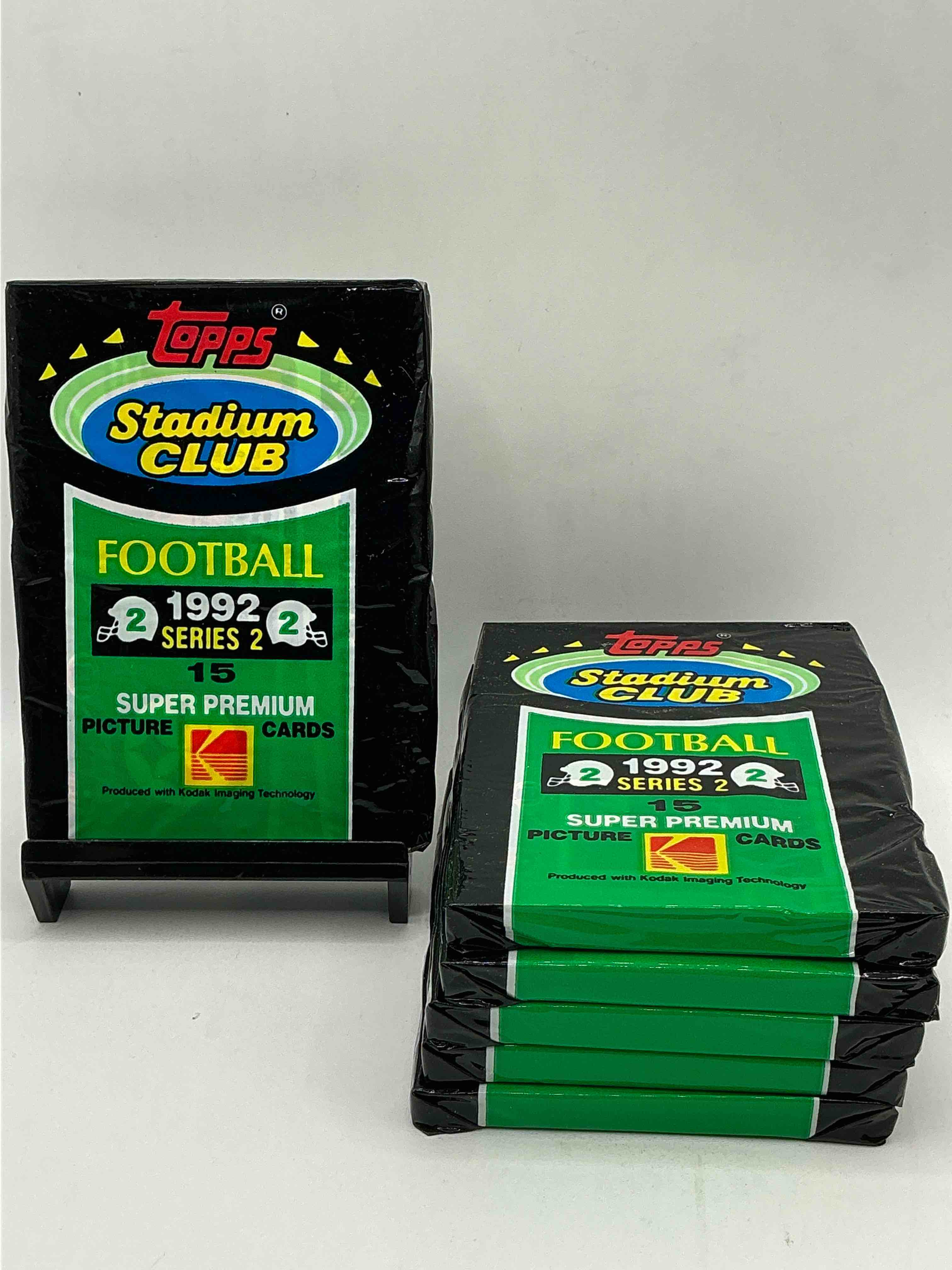 rare! 1992 topps stadium club unopened wax pack, direct from original sealed retail case. sought after by collectors because each pack has a topps gold card! search for tons of stars like montana, rice, barry sanders, emmitt smith & so much more!
