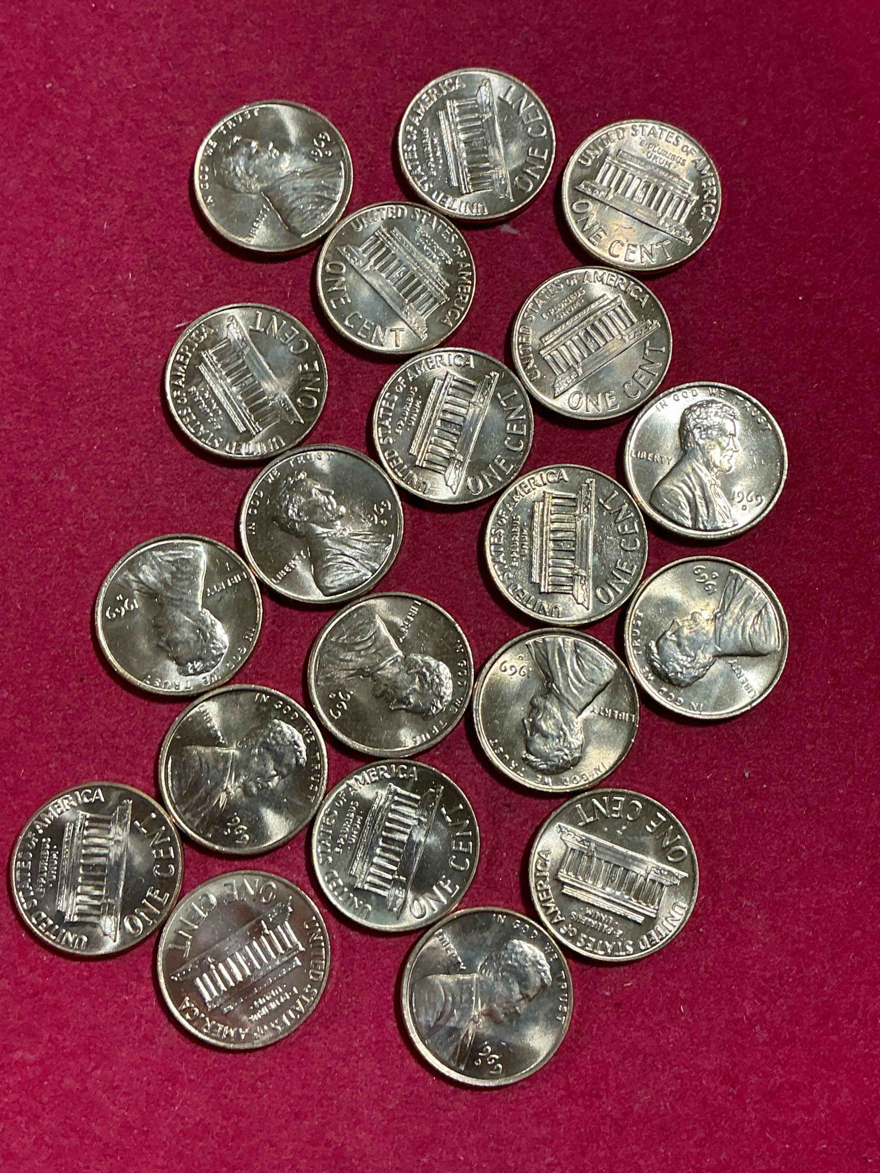 1969 moon landing brilliant uncirculated wheat pennies!  direct from original treasury bank rolls, these pennies haven’t seen daylight since 1969!  on july 20, 1969 the world changed forever when america landed on the moon!  own pieces of this era with these gorgeous brilliant uncirculated wheat pennies!  
