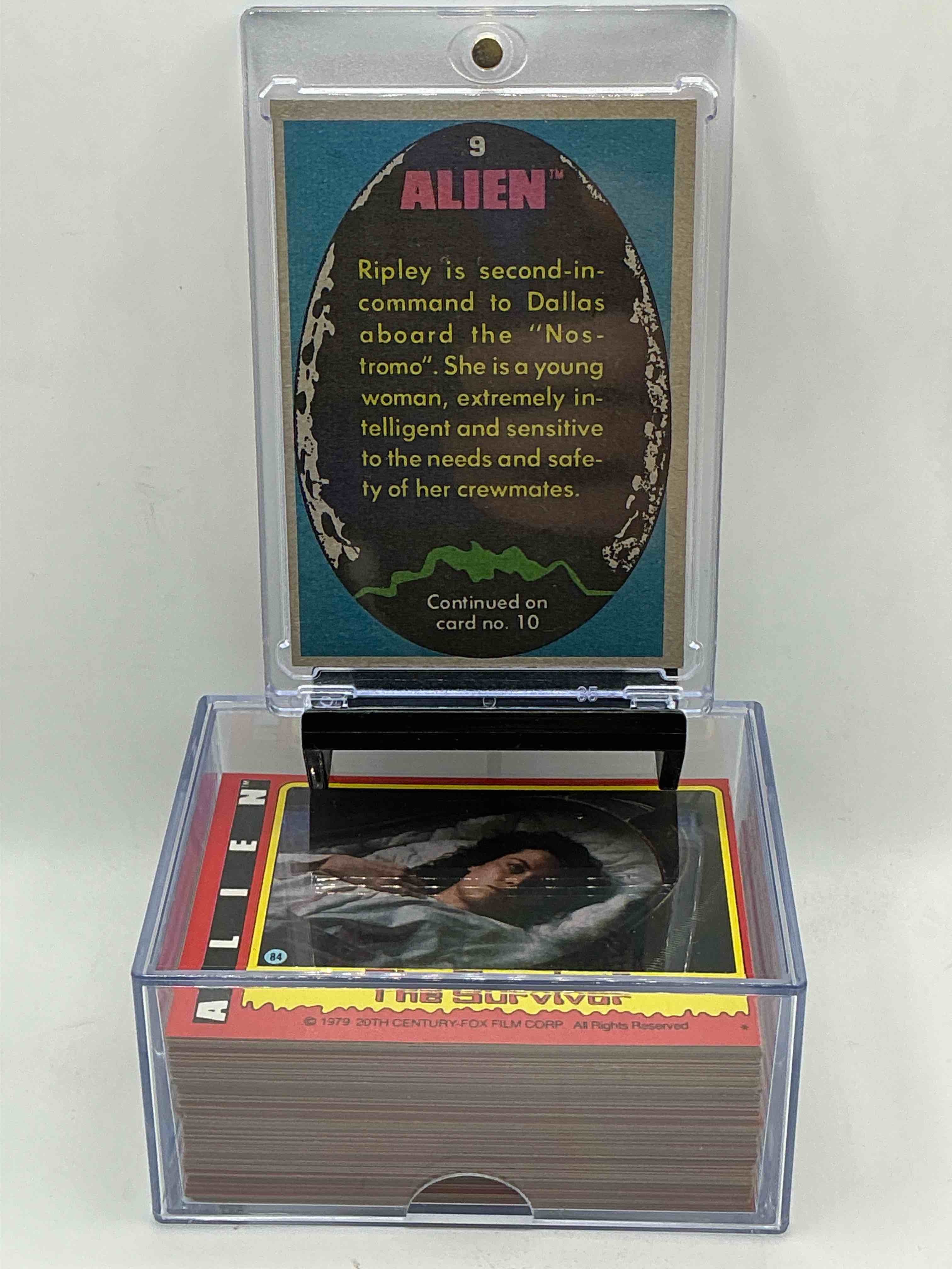 Condition photo showing New/Like New for 1979 alien movie history!  rare, genuine 1979 alien movie trading cards, complete collection of 84 cards in order!  nice condition!  very rare to find complete & in this great of condition!  a serious pop culture movie collectible, alien is one of the greatest sci-fi movies of all time!  