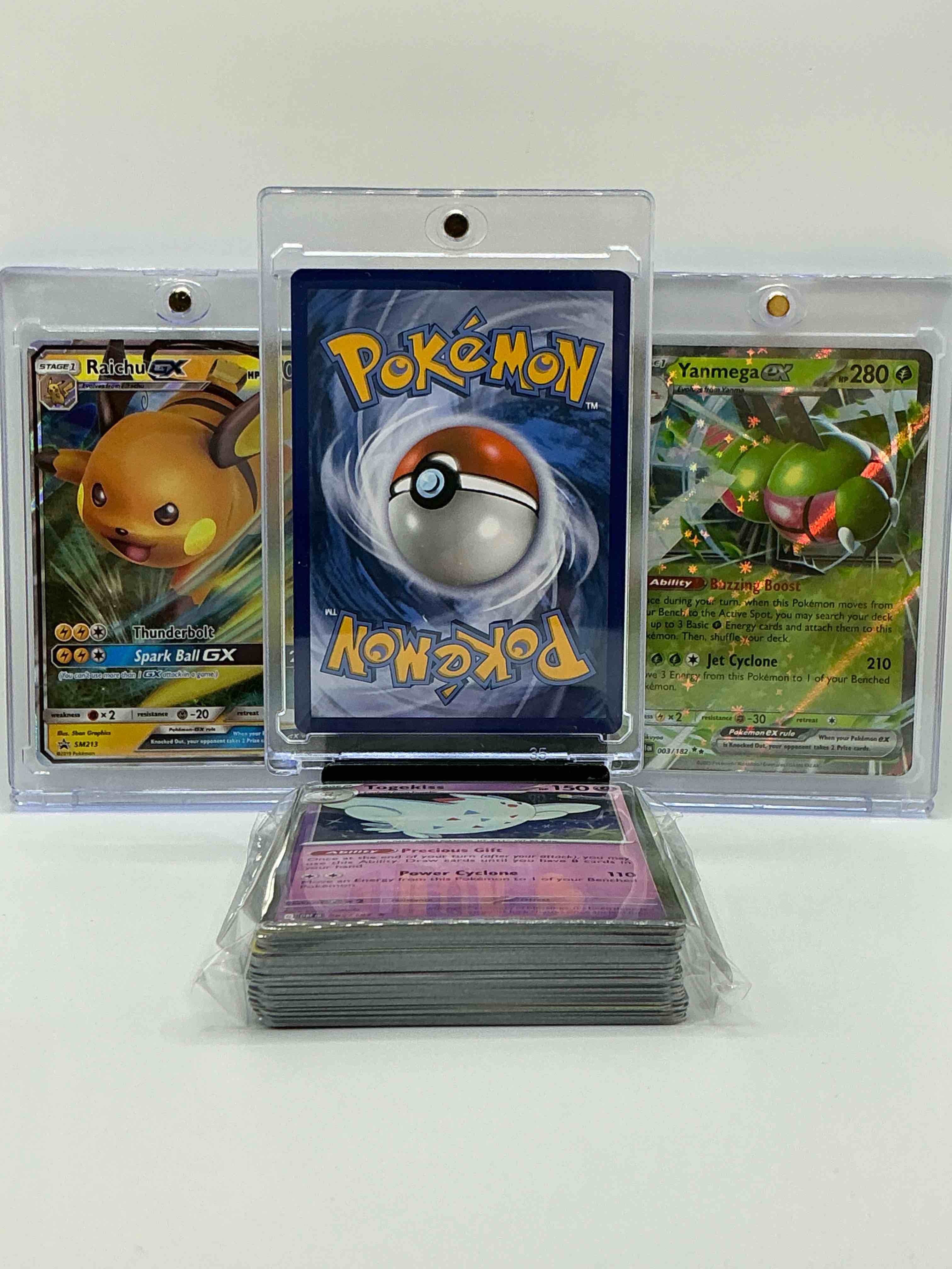 Condition photo showing Good Condition for charizard ex, yanmega ex & more! along with 50 other pokémon heroes, holos, legends & commons- including holographic cards, stage 2 cards, holos in all forms & more! also includes 36 non holo common/ uncommon basic & first stage cards trainers & energy too! perfect set for collectors & enthusiasts!