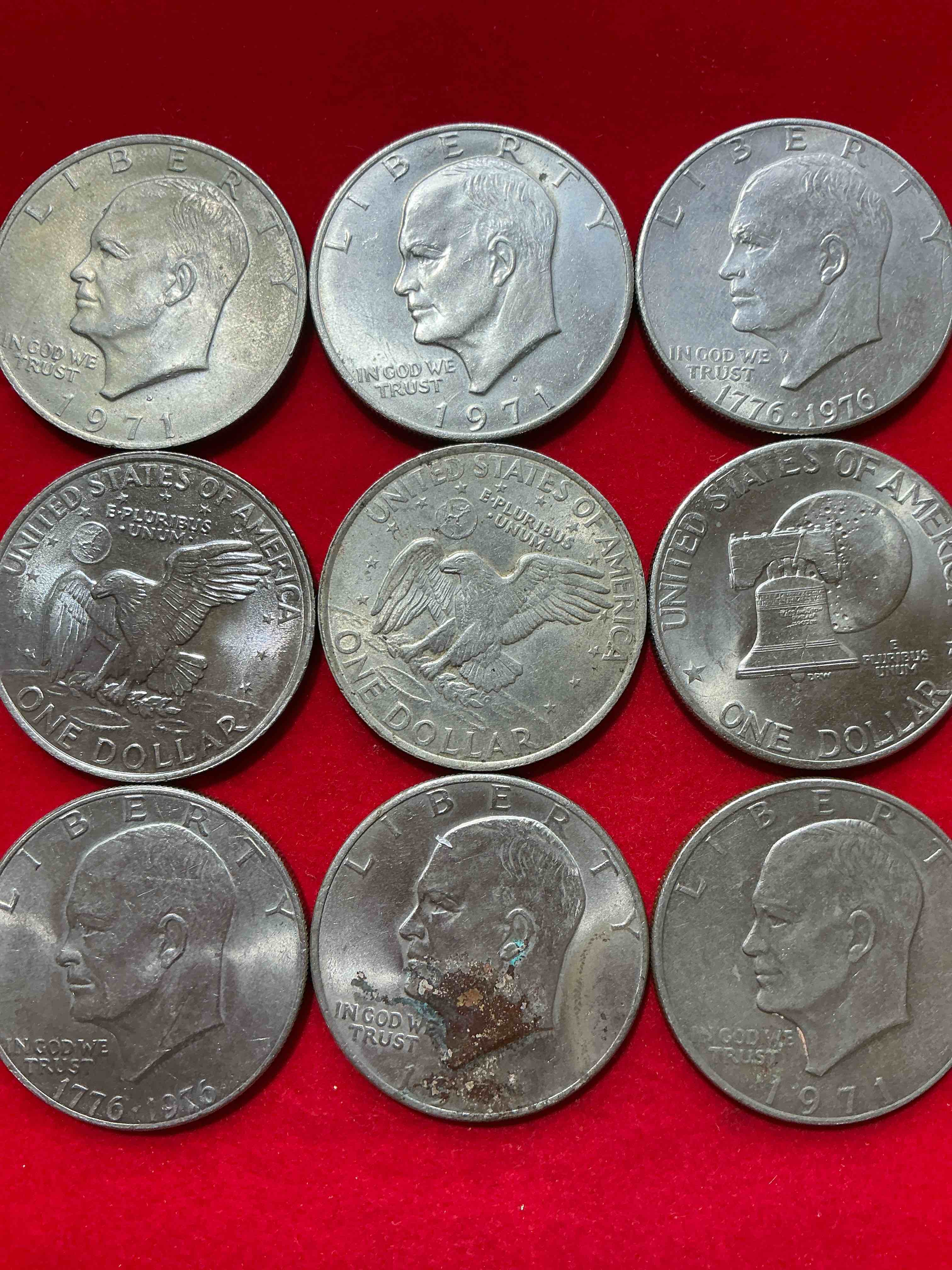 gorgeous eisenhower dollars! here are circulated “ike” dollars! up for auction are ike one dollar coins from different years! awesome ike dollars! even includes rare bicentennial 1976 edition