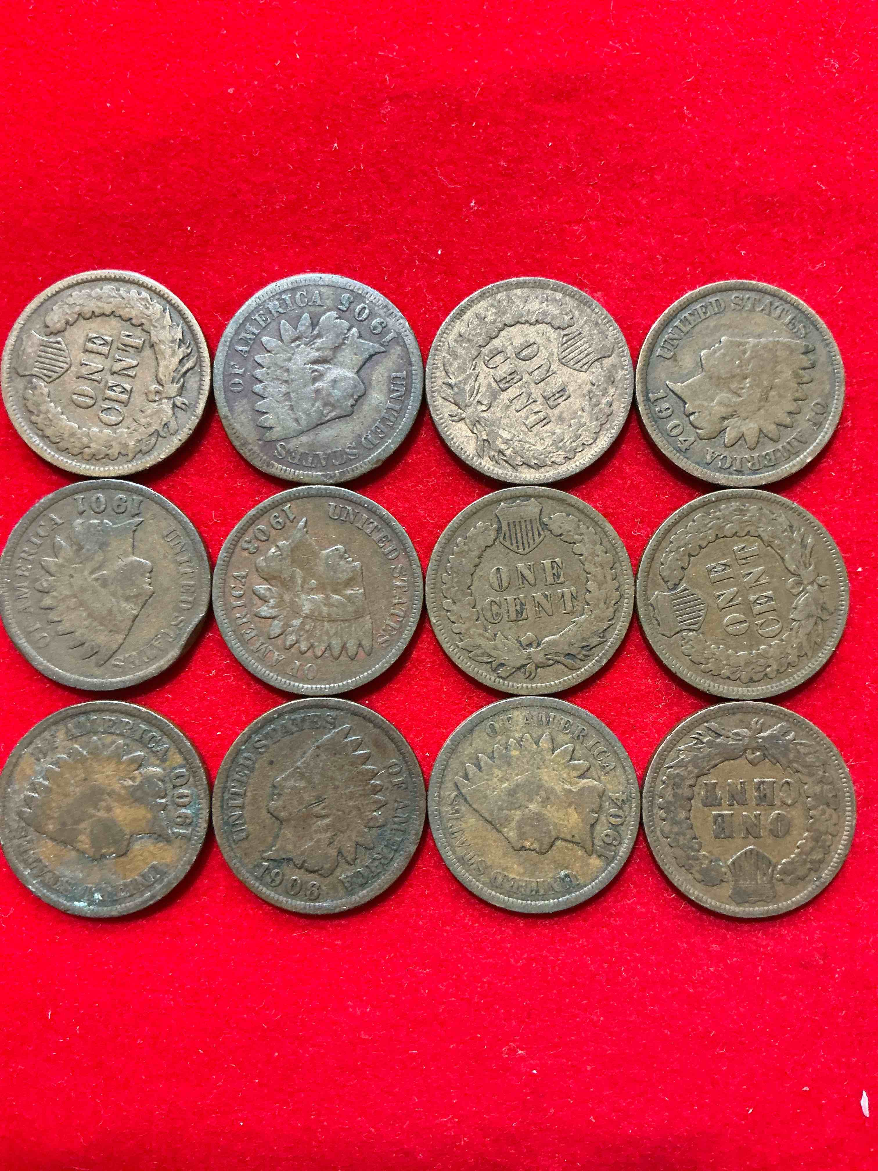 Condition photo showing Good Condition for indian head pennies! these gorgeous u.s. pennies were minted from 1859-1909 & have become serious collector items! the "indian head" design is actually a representation of lady liberty wearing an indian headdress. here are beautiful, well-kept examples representing many different mint years! great for collecting, investing & learning history, & rare with visible dates!