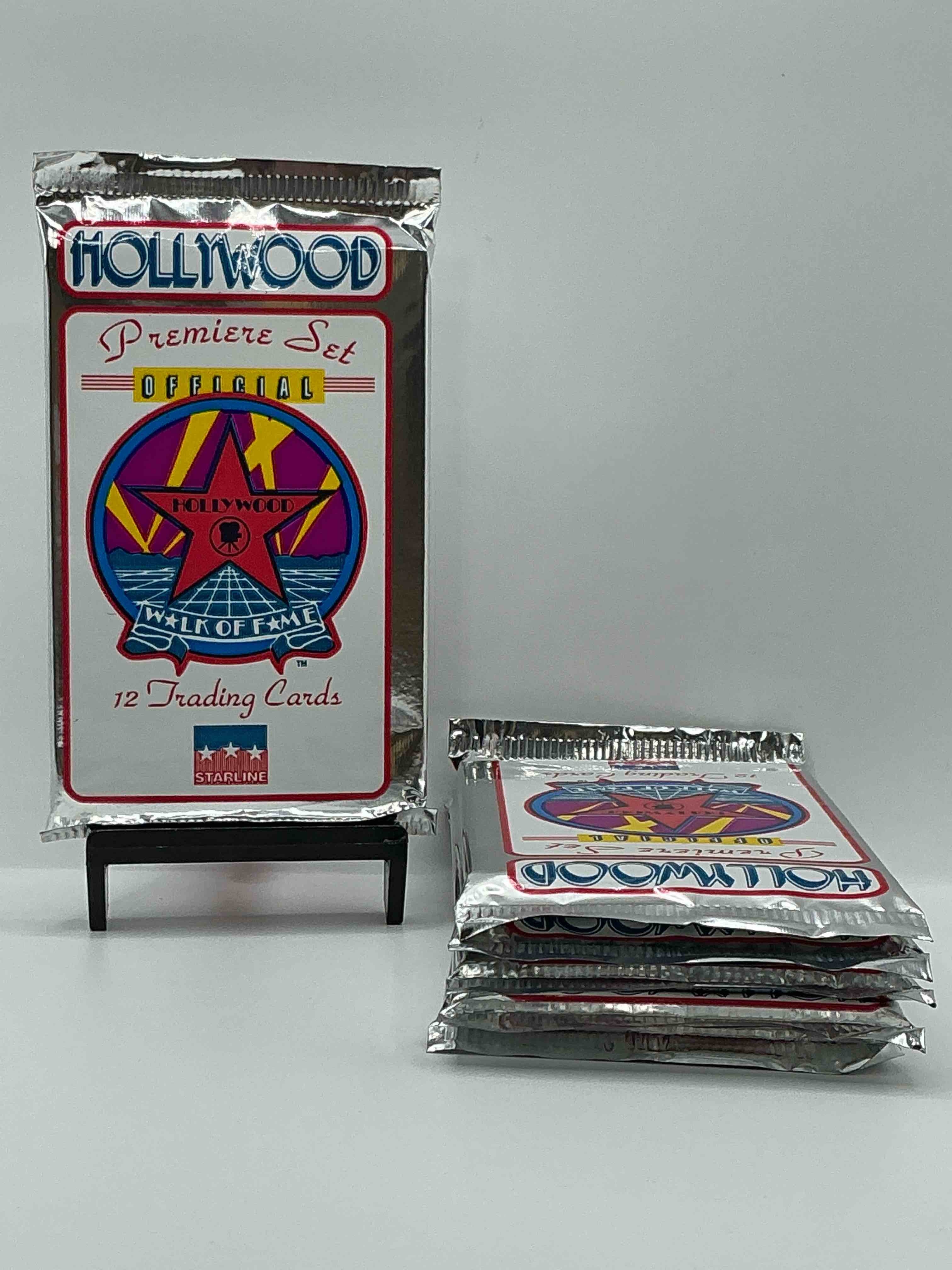 michael jackson!? sylvester stallone!? hollywood official premiere set! hollywood walk of fame! 12 card trading card packs! look for legendary hollywood celebrities & more!