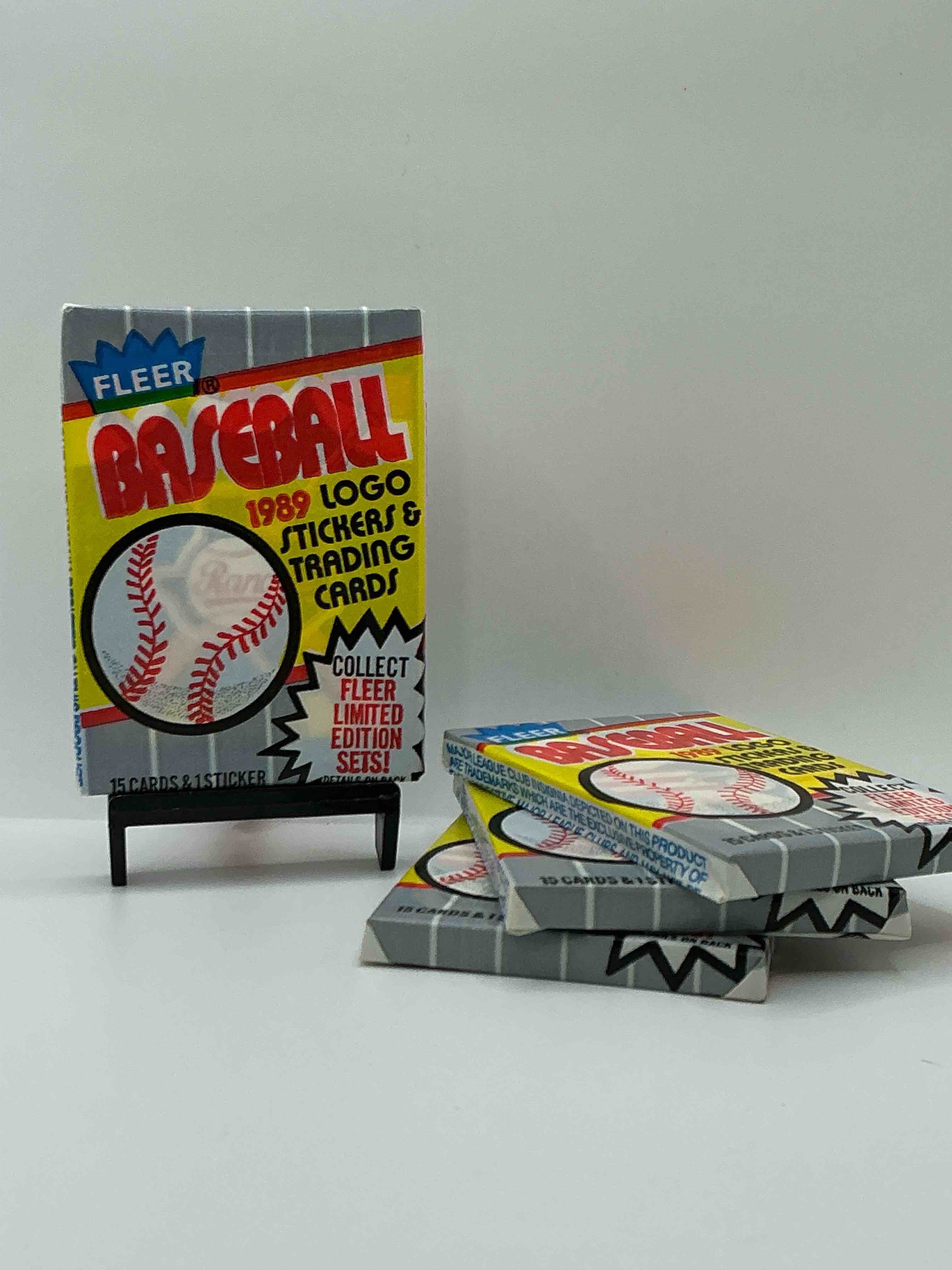 loaded! 1989 fleer baseball fifteen card pack, direct from original retail case!this is the place to search for ken griffey jr's true fleer rookie card #548 (psa 10 value $175+) & billy ripken & randy johnson rookie error cards worth thousands! getting harder & harder to find!
