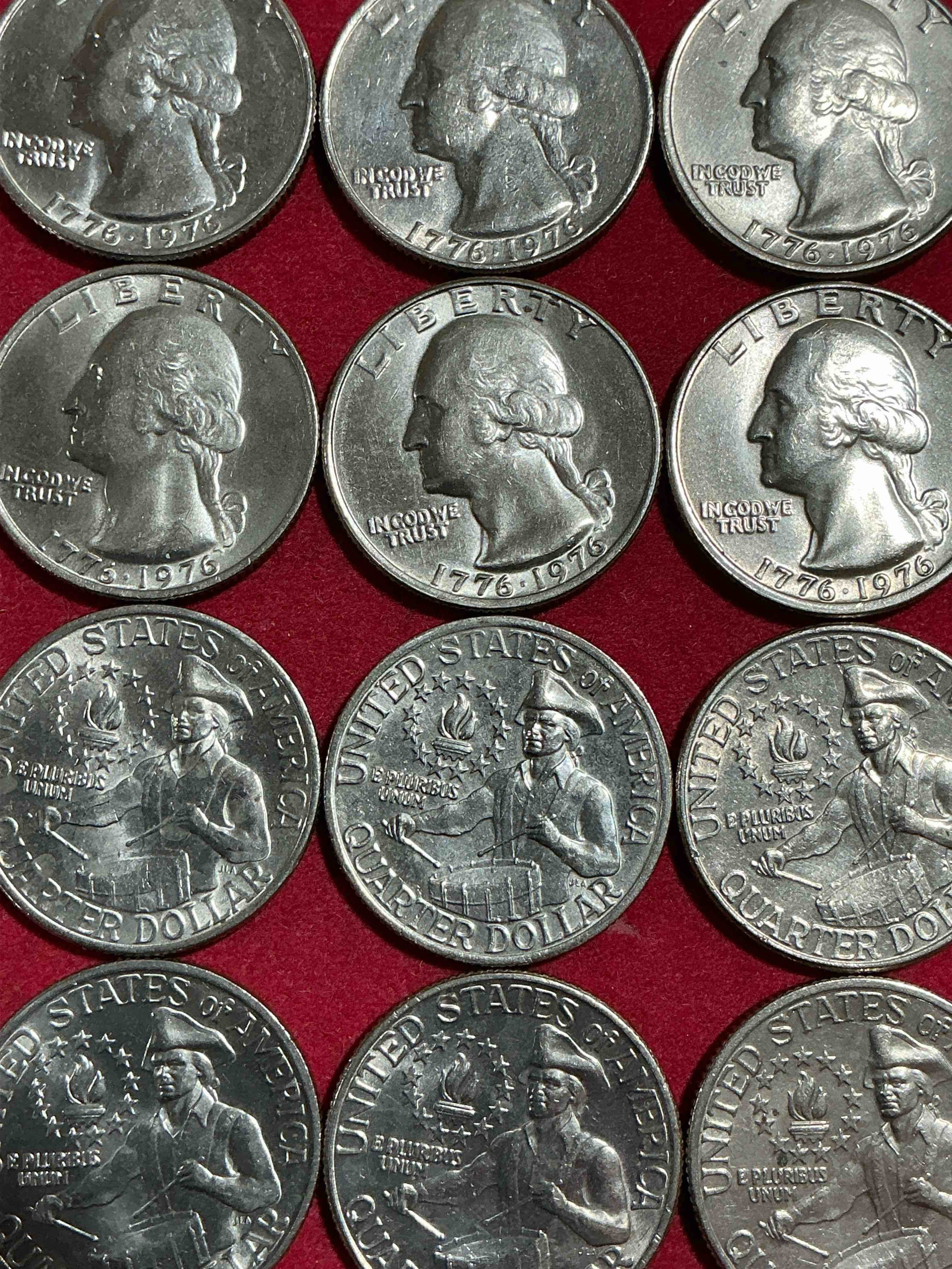 Condition photo showing Good Condition for 1976 bicentennial bliss! in 1976 the u.s. mint produced coins celebrating the 200 year anniversary of america. up for auction are awesome examples of bicentennial quarters coins produced for this... the infamous half dollar & 200 year anniversary edition! highly desirable for collectors! own pieces of history & get ready for america's 250 year anniversary coming soon!