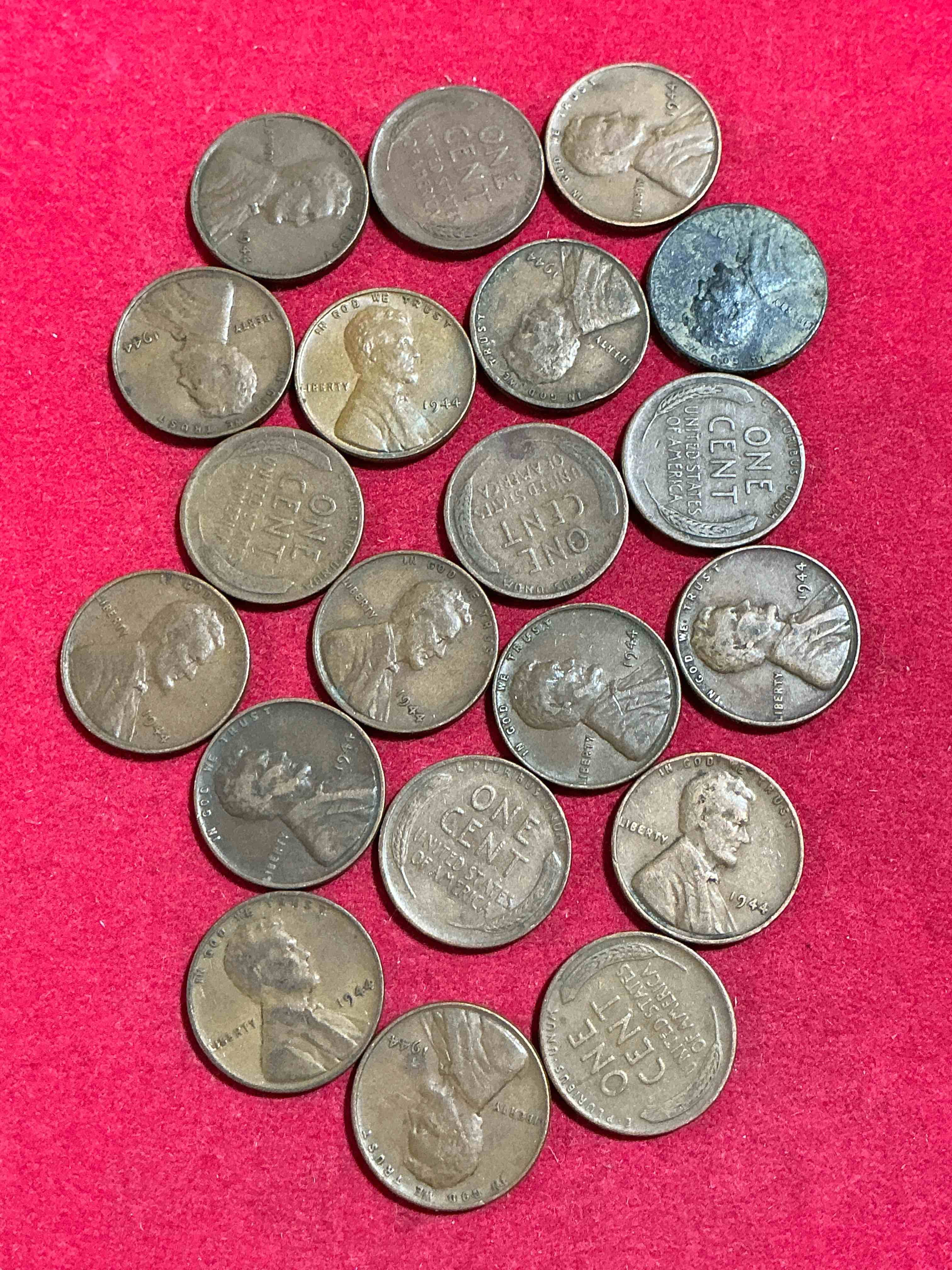 Condition photo showing Good Condition for 1944 calling world war 2 buffs!  1944 d-day era wheat pennies!  d-day was june 6th, 1944 & was one of the most significant battles of wwii! own pieces of this era with these genuine 1944 wheat pennies in nice condition!  