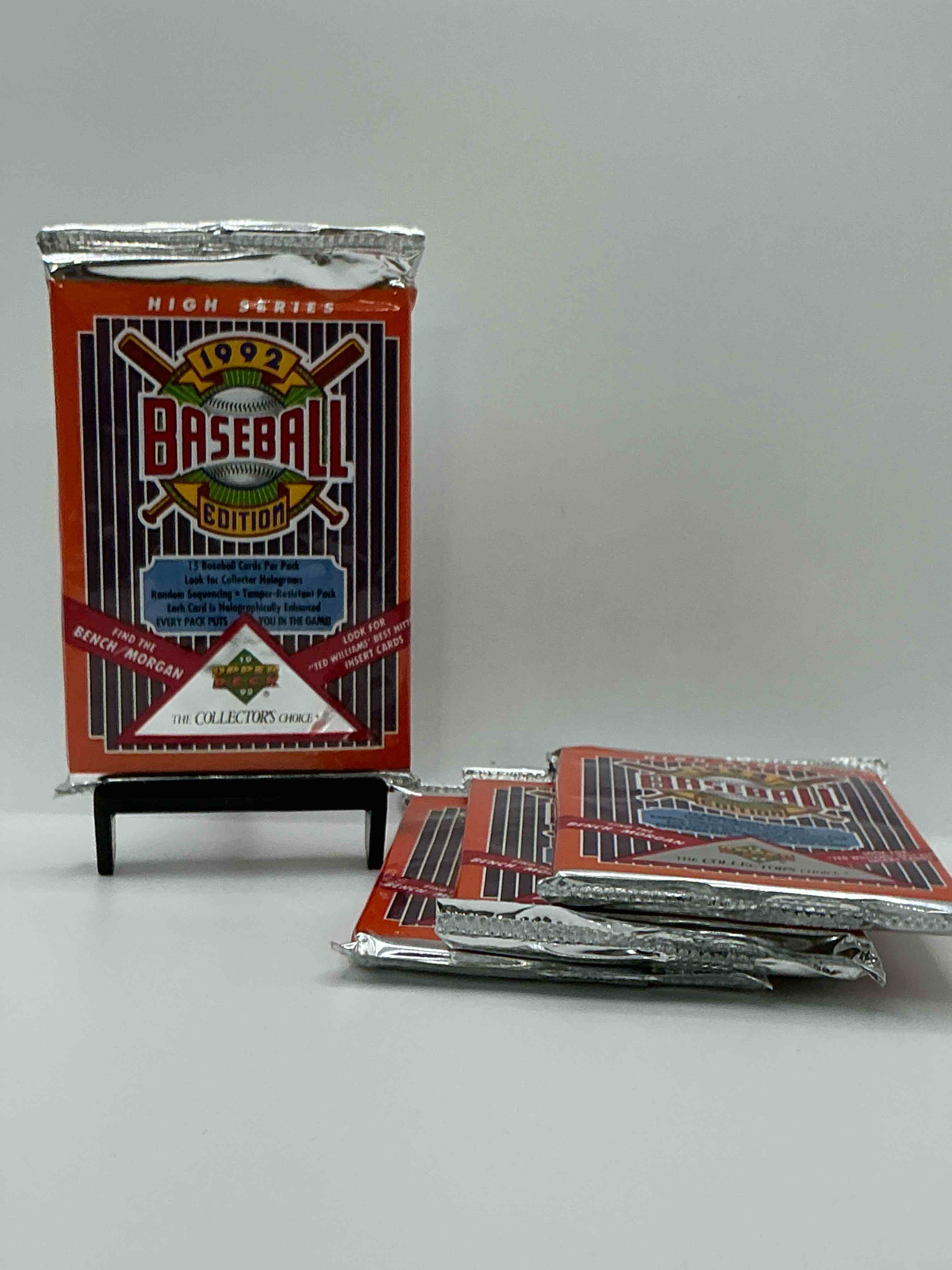 1992 high series upper deck baseball sealed sports & collectible card pack, direct from original sealed retail case! search for ultra rare & valuable ted williams & johnny bench signed insert cards as well as deion sanders, ken griffey jr., nolan ryan & so much more!