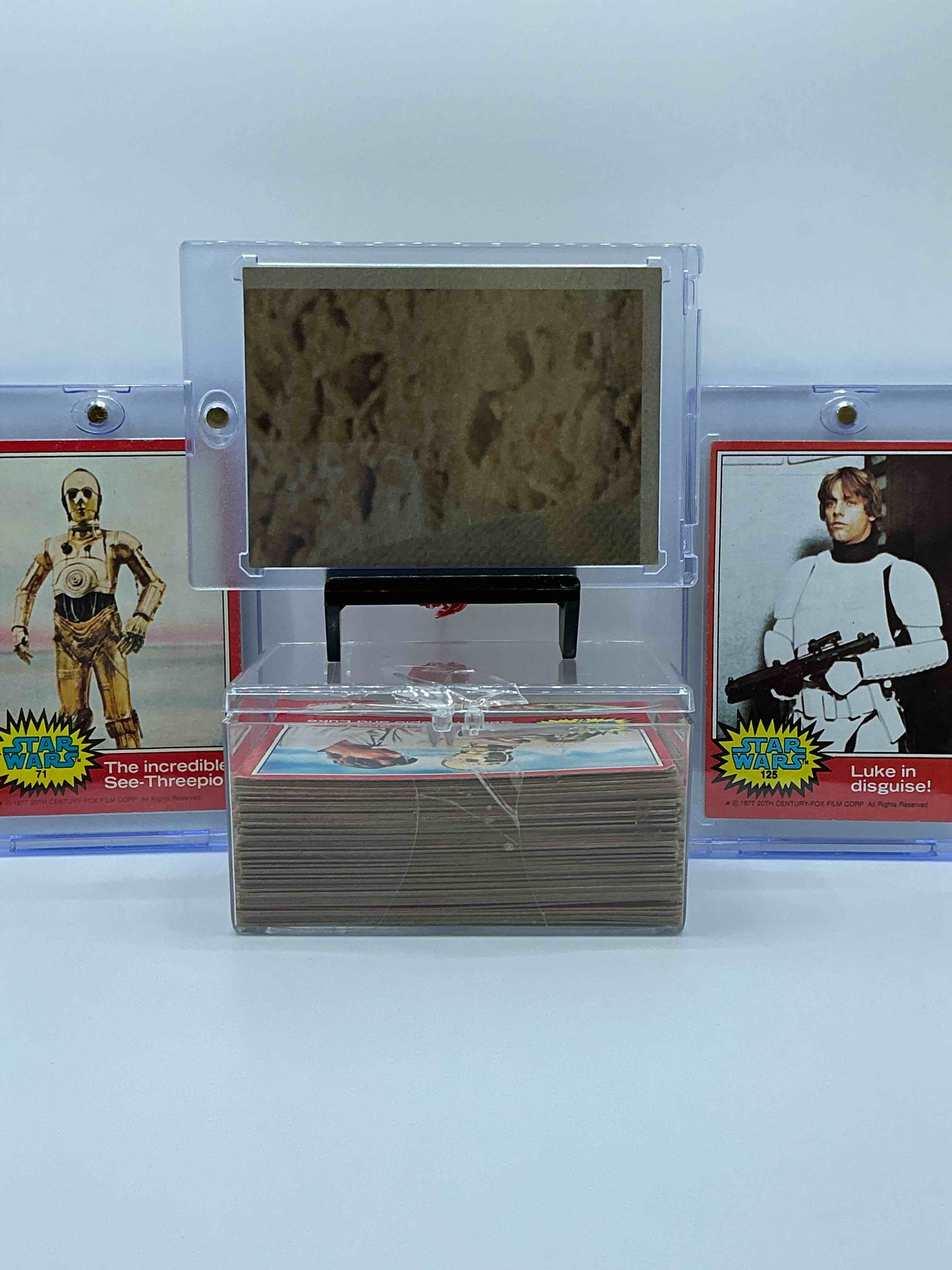 Condition photo showing New/Like New for 1977 star wars authentic original! complete 1977 star wars movie cards, series two red rare edition, all 66 cards included. cards in good to fine condition. an amazing way to get a very hard to find, genuine 1977 star wars cards!