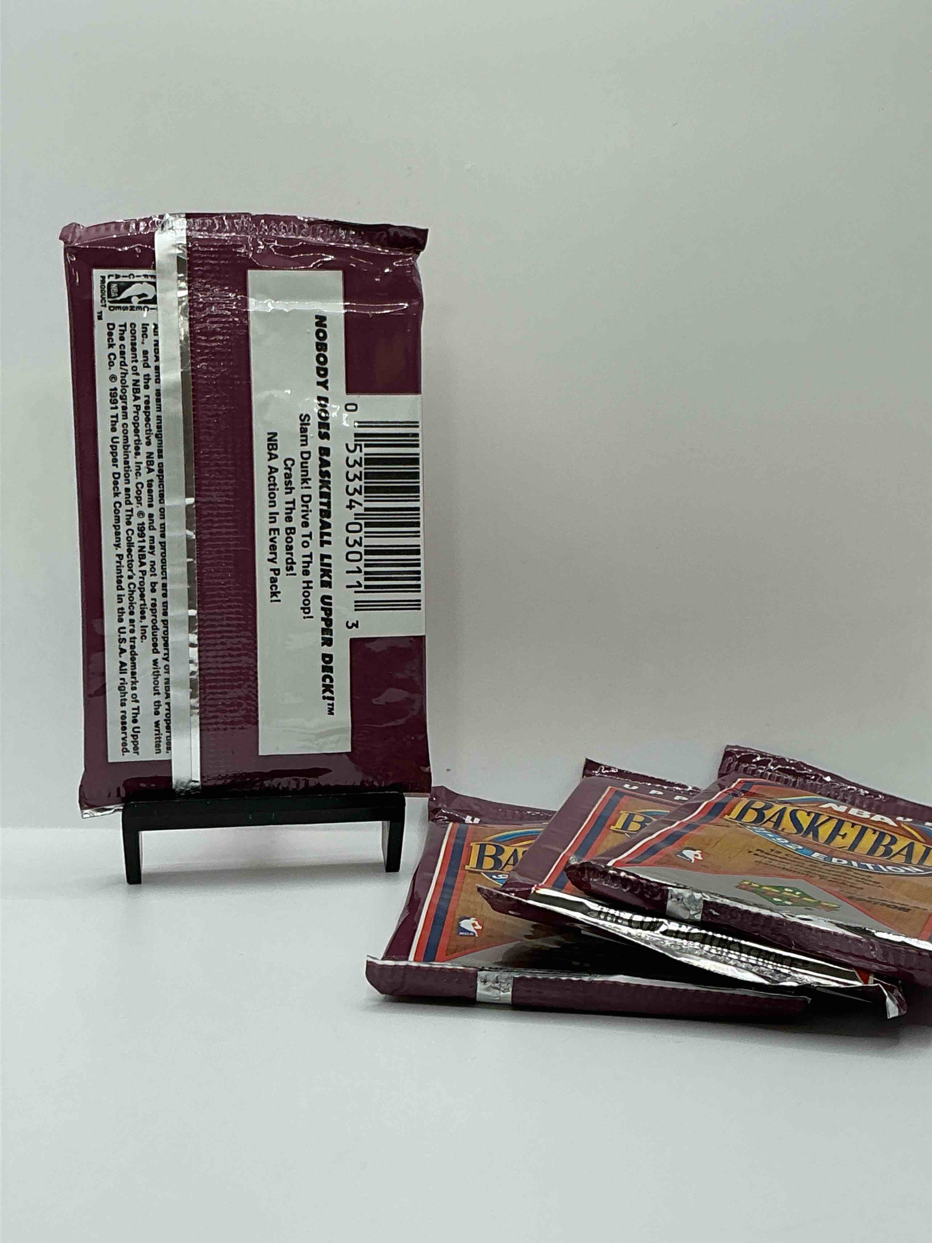 Condition photo showing New/Like New for michael jordan?! 1991/92 nba upper deck basketball sealed sports card collectible pack, direct from original retail case! search for valuable michael jordan #44, magic vs. jordan card #34 & so many other cool cards! hard to find & drying up!