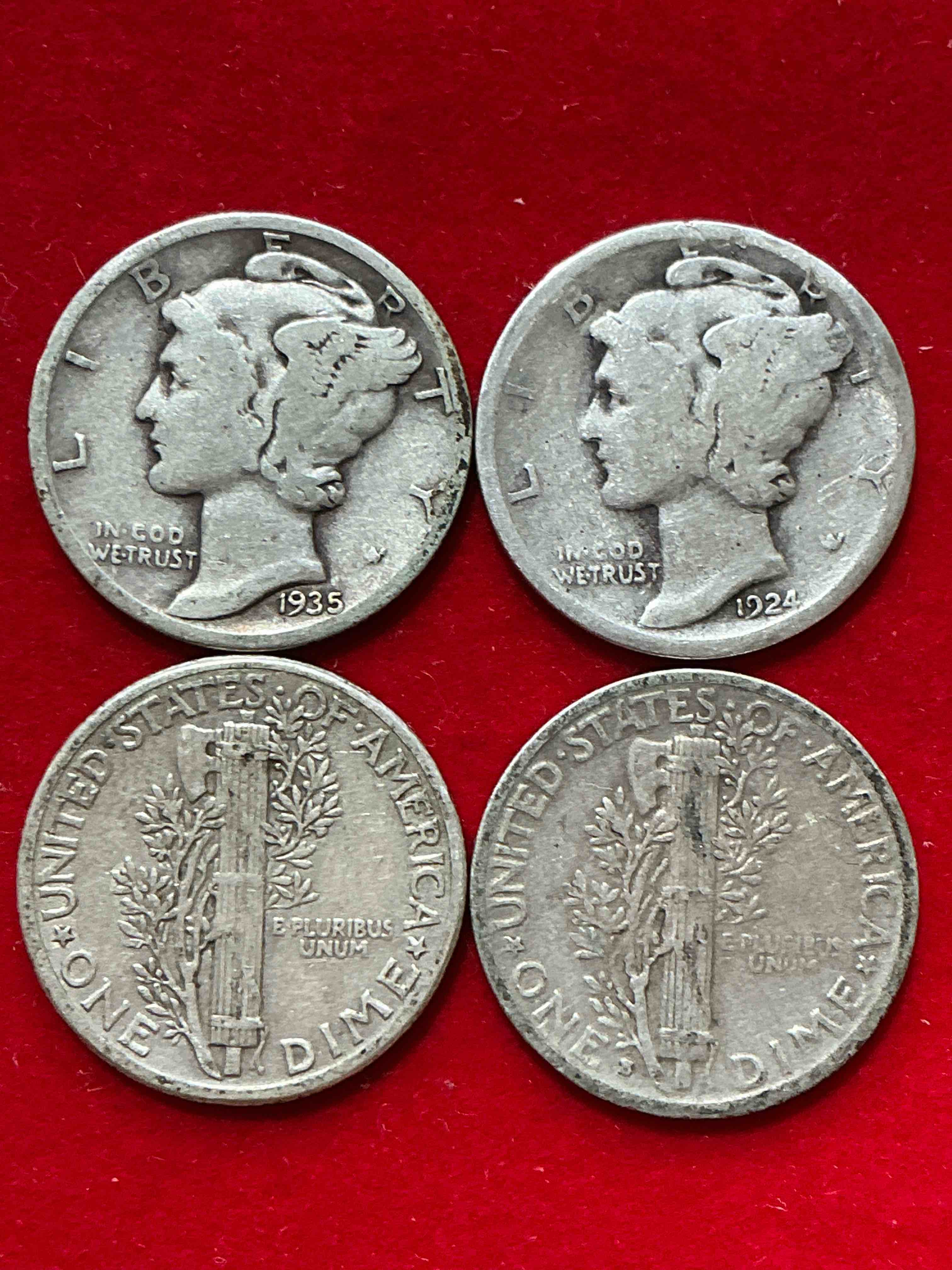 Condition photo showing Good Condition for antique u.s. pure fine silver mercury dimes! silver mercury dimes were minted from 1916-1945 & have become serious collector items! check out these awesome examples, all in nice, circulated condition with visible dates & varying years! rare to have visible dates! makes for a great investment in precious metals, mercury dimes are 90% pure fine silver! they don't make em' like this anymore!