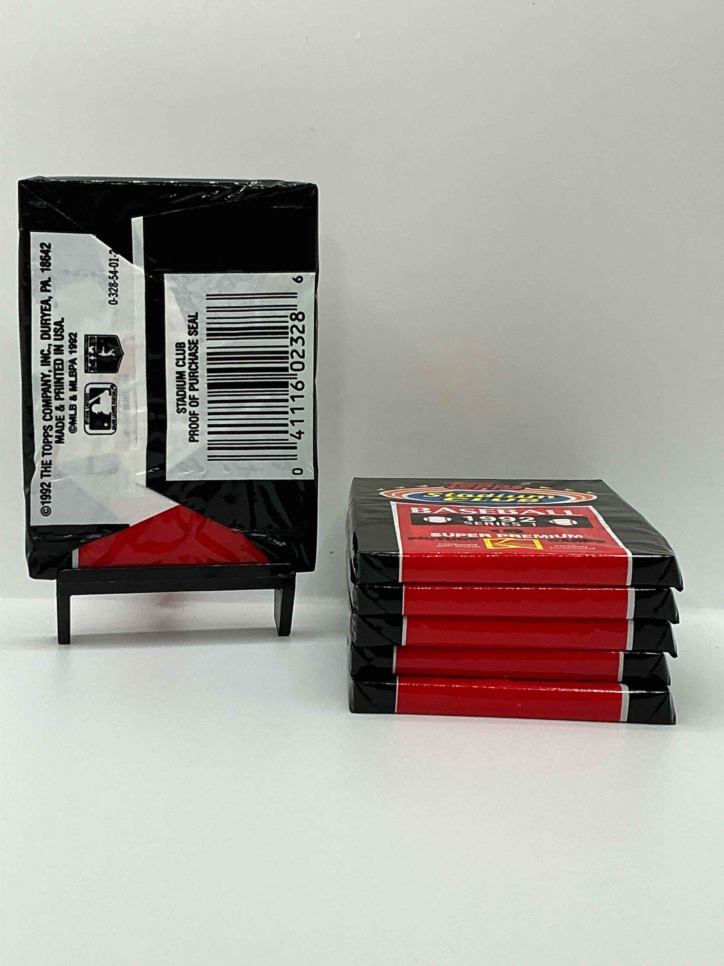 Condition photo showing New/Like New for ken griffey jr!? frank thomas!? baseball insanity! 1992 topps stadium club baseball series i unopened packs, direct from box! 15 premium baseball cards in each pack! search for griffey jr, nolan ryan, frank thomas & so much more!search for 1980's stars & hall of famers!