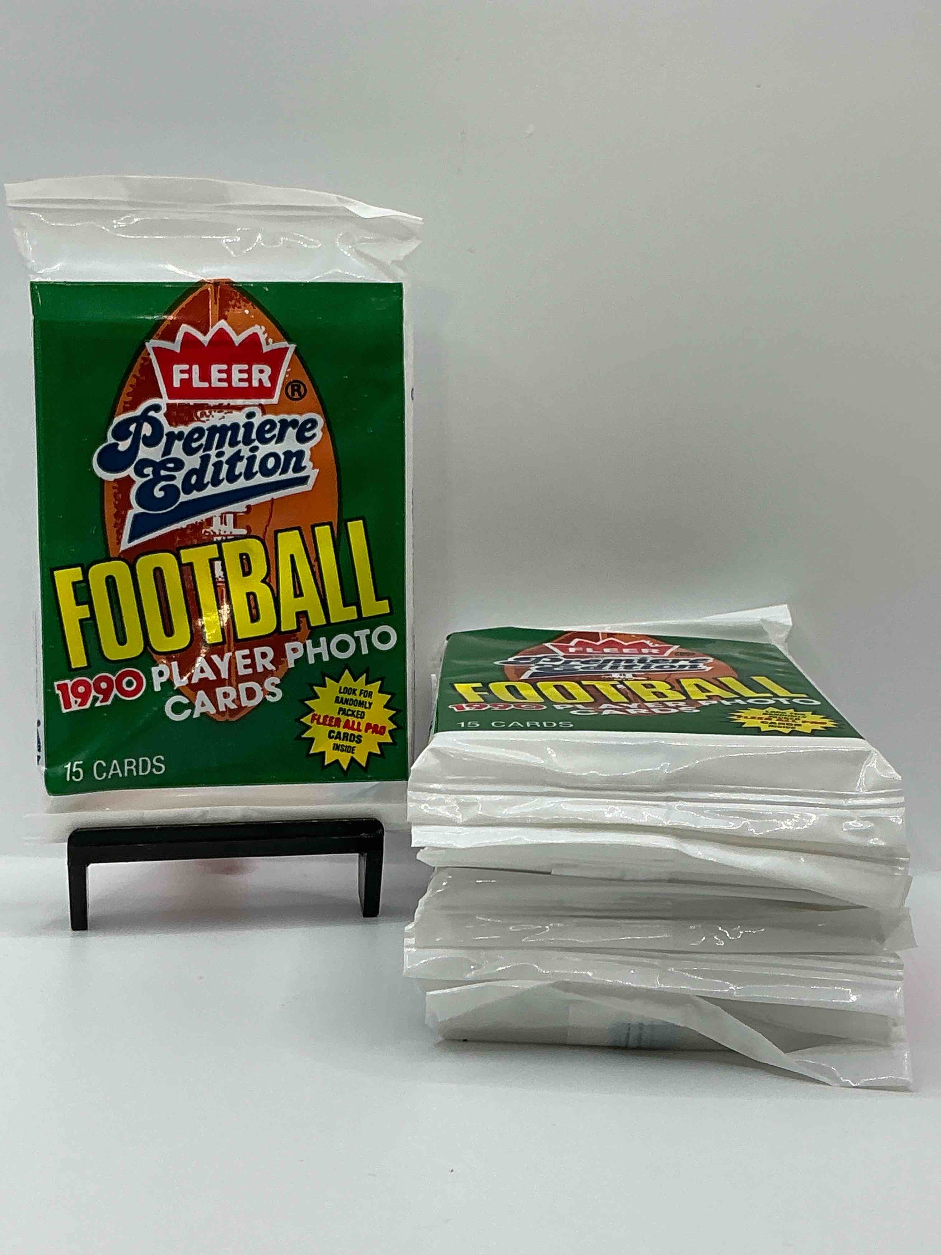 emmitt smith rookie!? 1990 fleer premier edition football unopened packs direct from original box! look for valuable emmitt smith rookie cards! let the search begin!