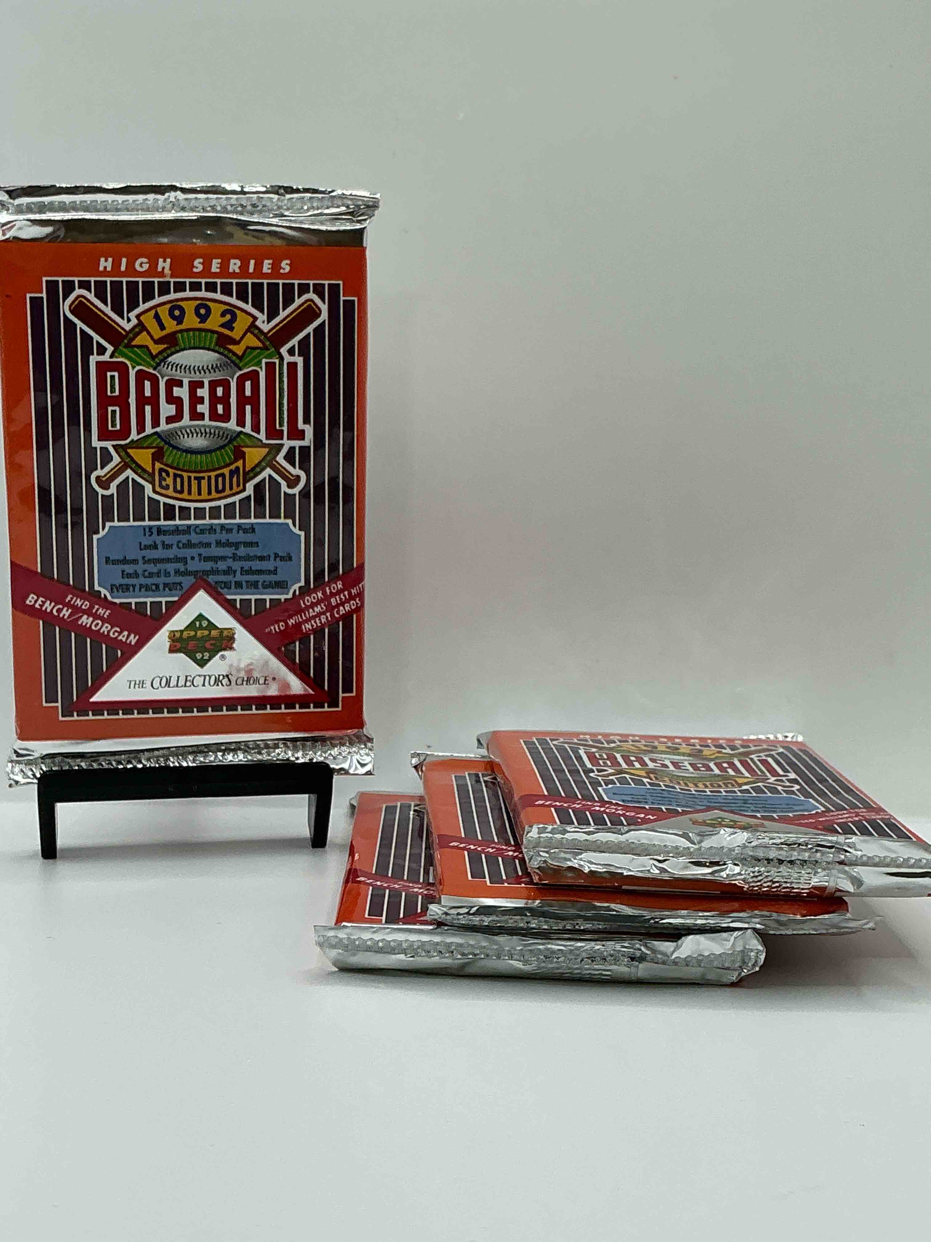 1992 high series upper deck baseball sealed sports & collectible card pack, direct from original sealed retail case! search for ultra rare & valuable ted williams & johnny bench signed insert cards as well as deion sanders, ken griffey jr., nolan ryan & so much more!
