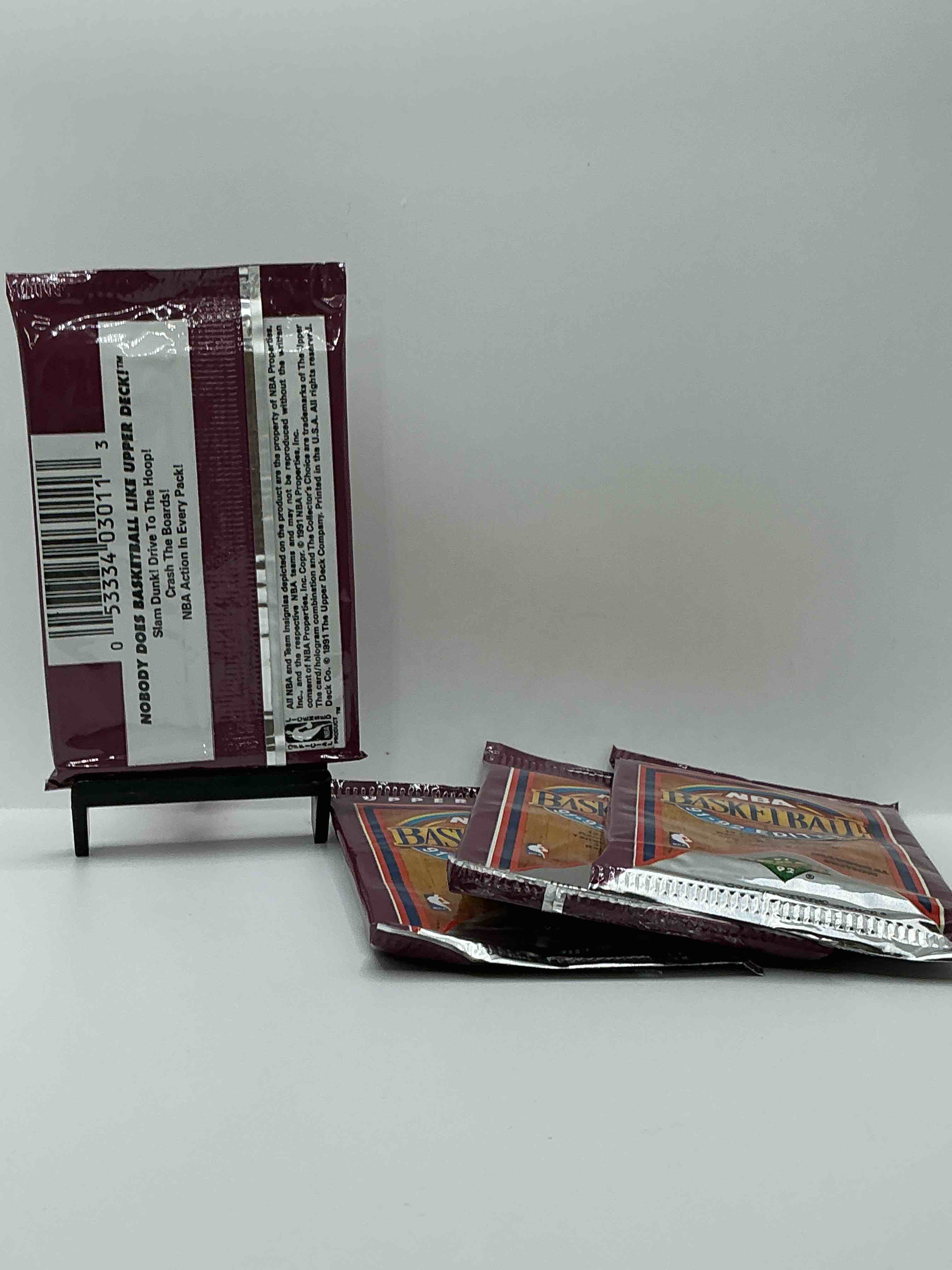 Condition photo showing New/Like New for michael jordan?! 1991/92 nba upper deck basketball sealed sports card collectible pack, direct from original retail case! search for valuable michael jordan #44, magic vs. jordan card #34 & so many other cool cards! hard to find & drying up!