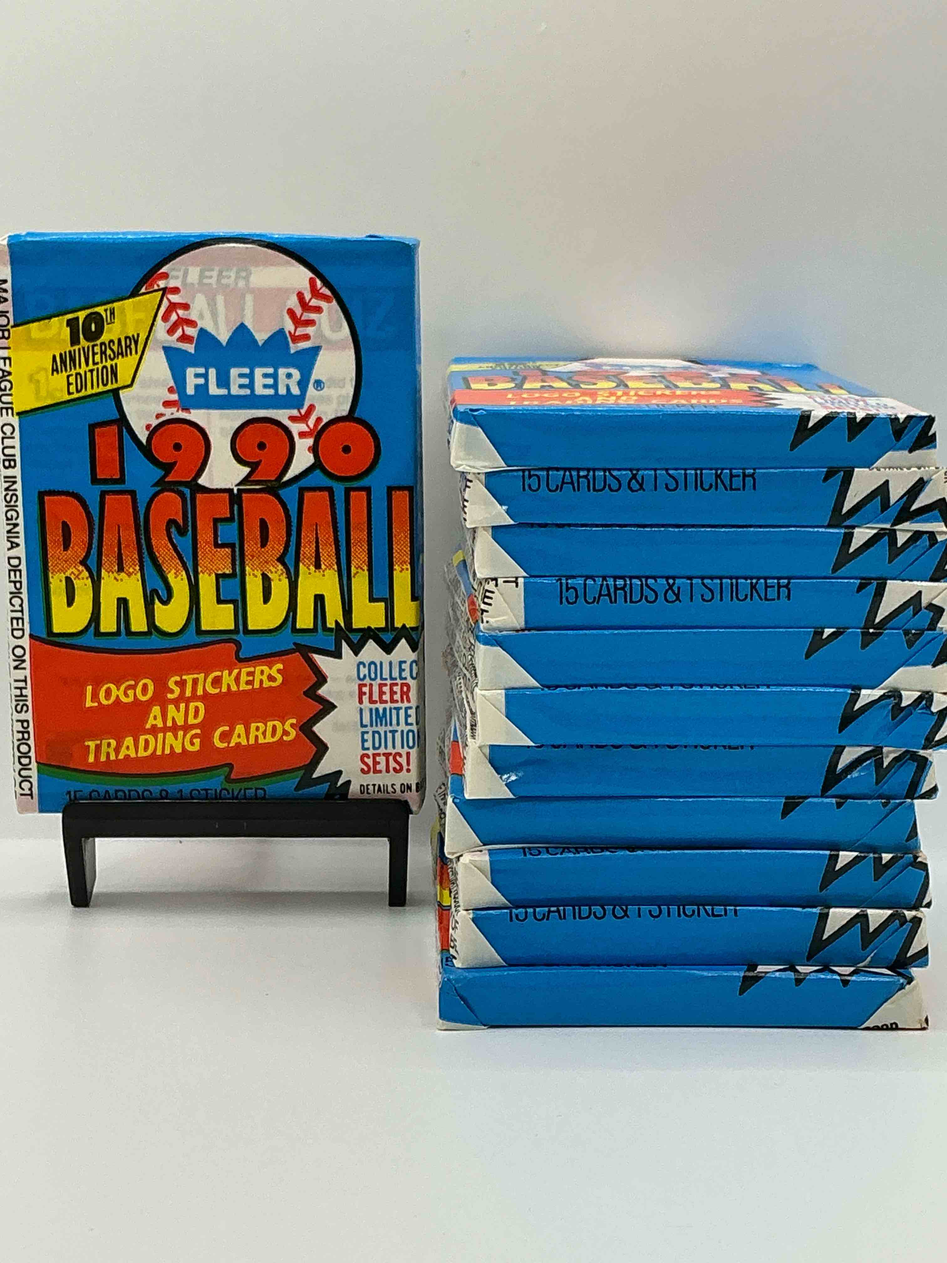 vintage baseball! awesome 1990 fleer baseball unopened sports card wax packs!direct from original box! search for valuable collectible ken griffey jr cards!