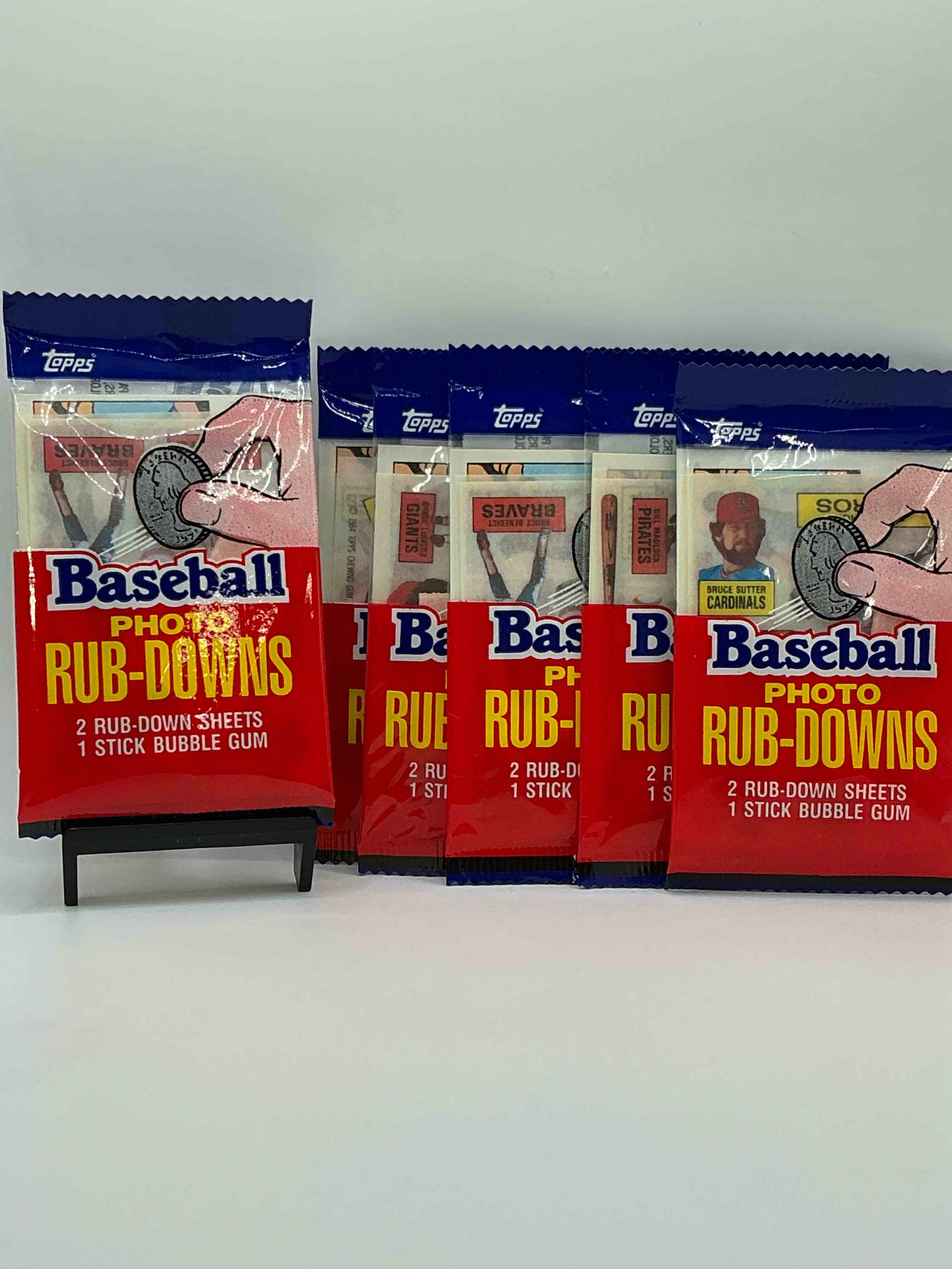 topps 1984 baseball rub downs! super rare mid 80’s baseball packs! super rare & cool!