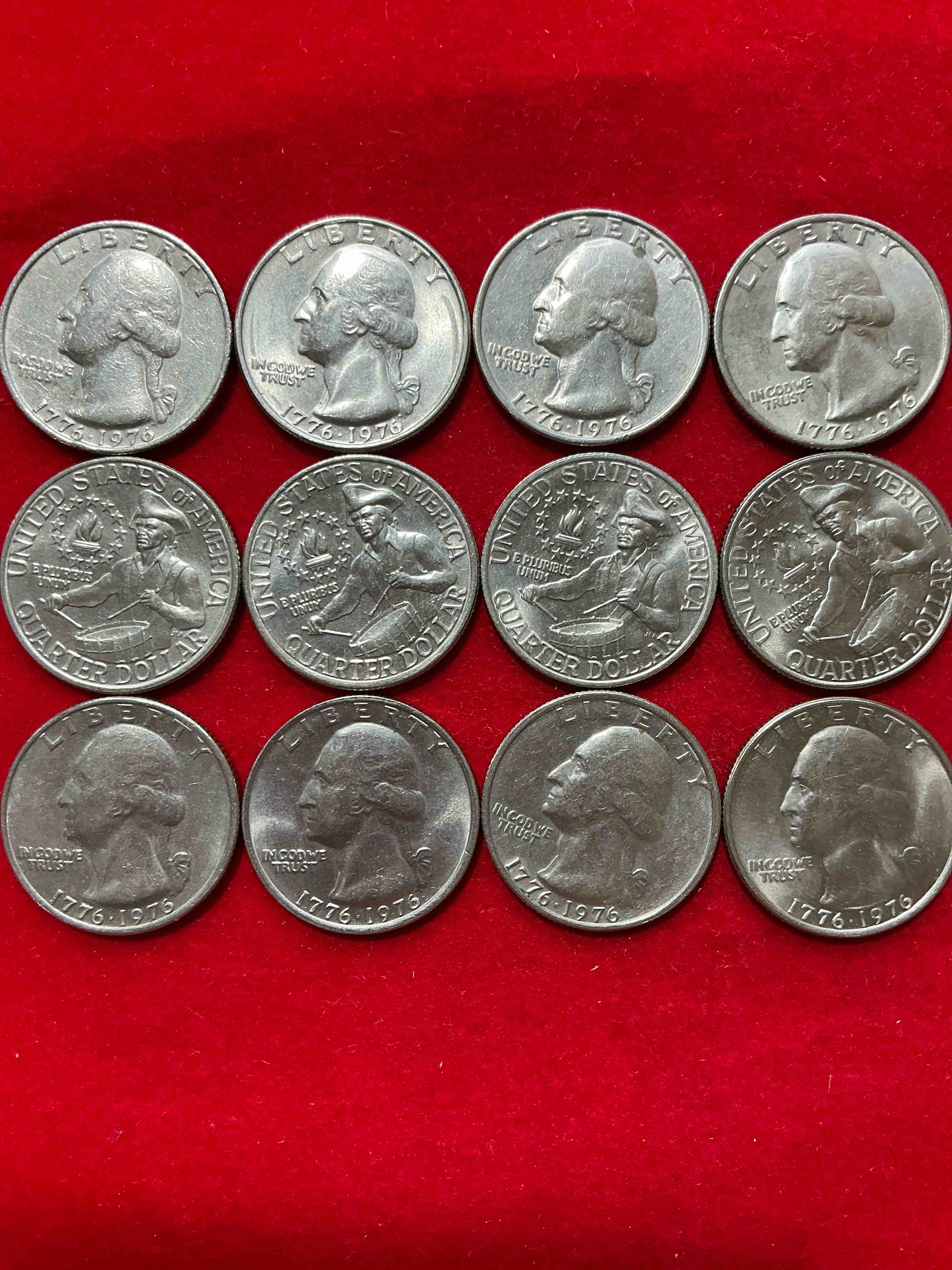 1976 bicentennial bliss! in 1976 the u.s. mint produced coins celebrating the 200 year anniversary of america. up for auction are awesome examples of bicentennial quarters coins produced for this... the infamous half dollar & 200 year anniversary edition! highly desirable for collectors! own pieces of history & get ready for america's 250 year anniversary coming soon!