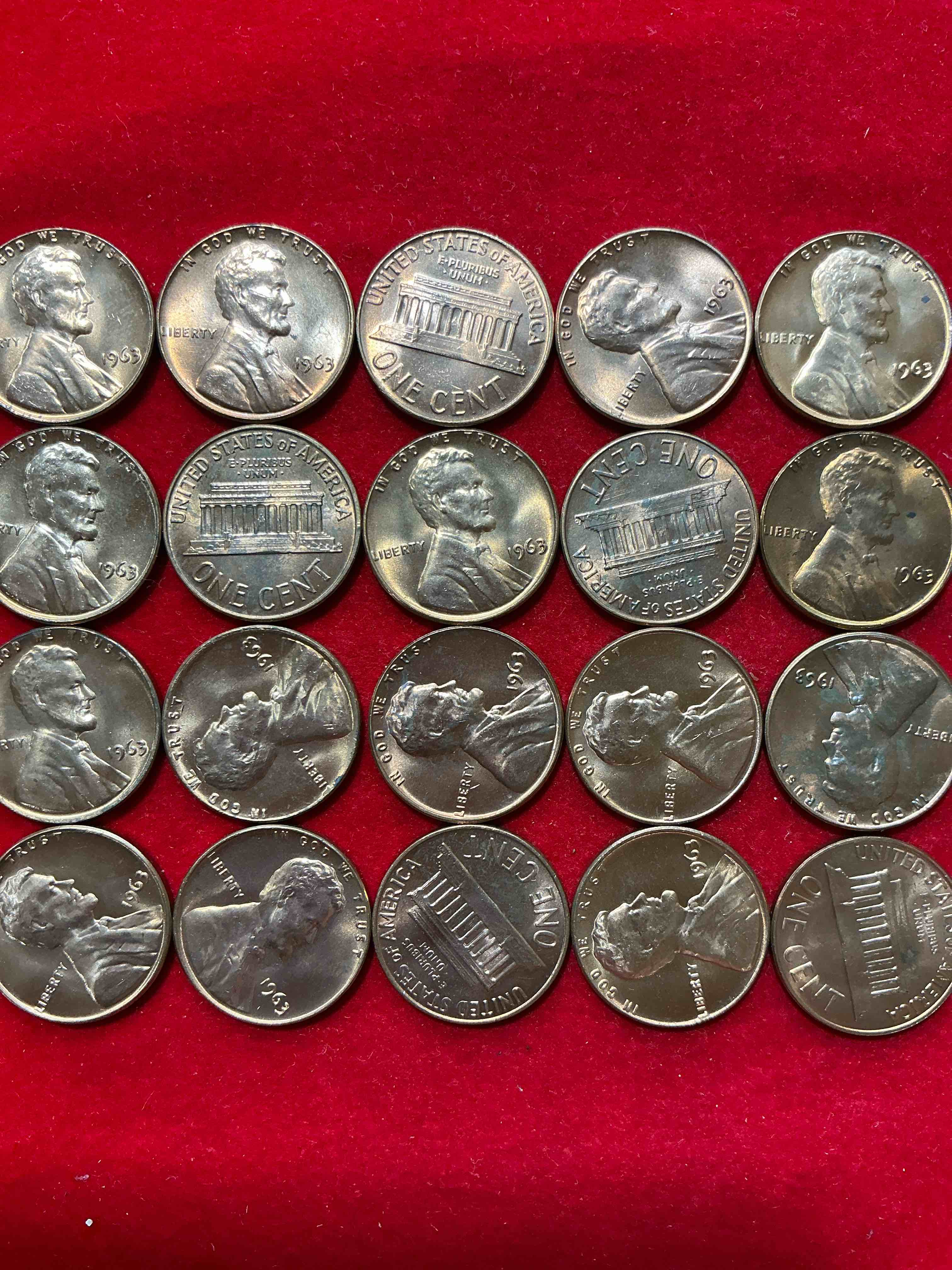 Condition photo showing New/Like New for 1963 "i have a dream" era brilliant uncirculated wheat pennies! these 1963 pennies are direct from the original treasury rolls & haven't seen the light of day since 1963! dr. martin luther king famously gave his "i have a dream" speech on aug 28, 1963. own pieces of this era with these incredible pieces of history!