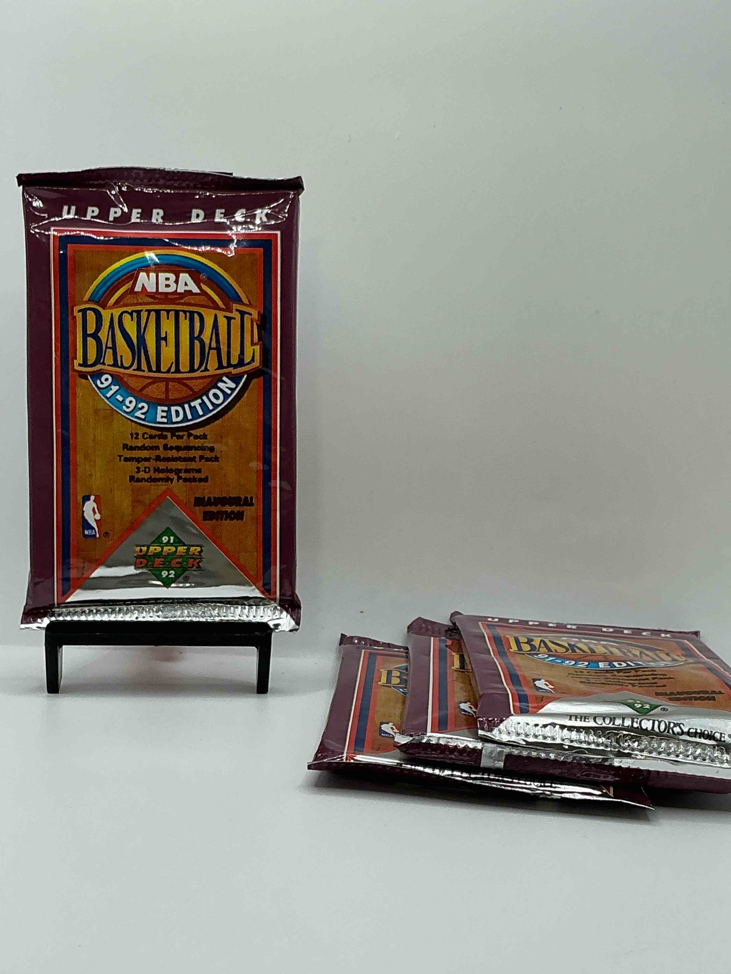 michael jordan?! 1991/92 nba upper deck basketball sealed sports card collectible pack, direct from original retail case! search for valuable michael jordan #44, magic vs. jordan card #34 & so many other cool cards! hard to find & drying up!