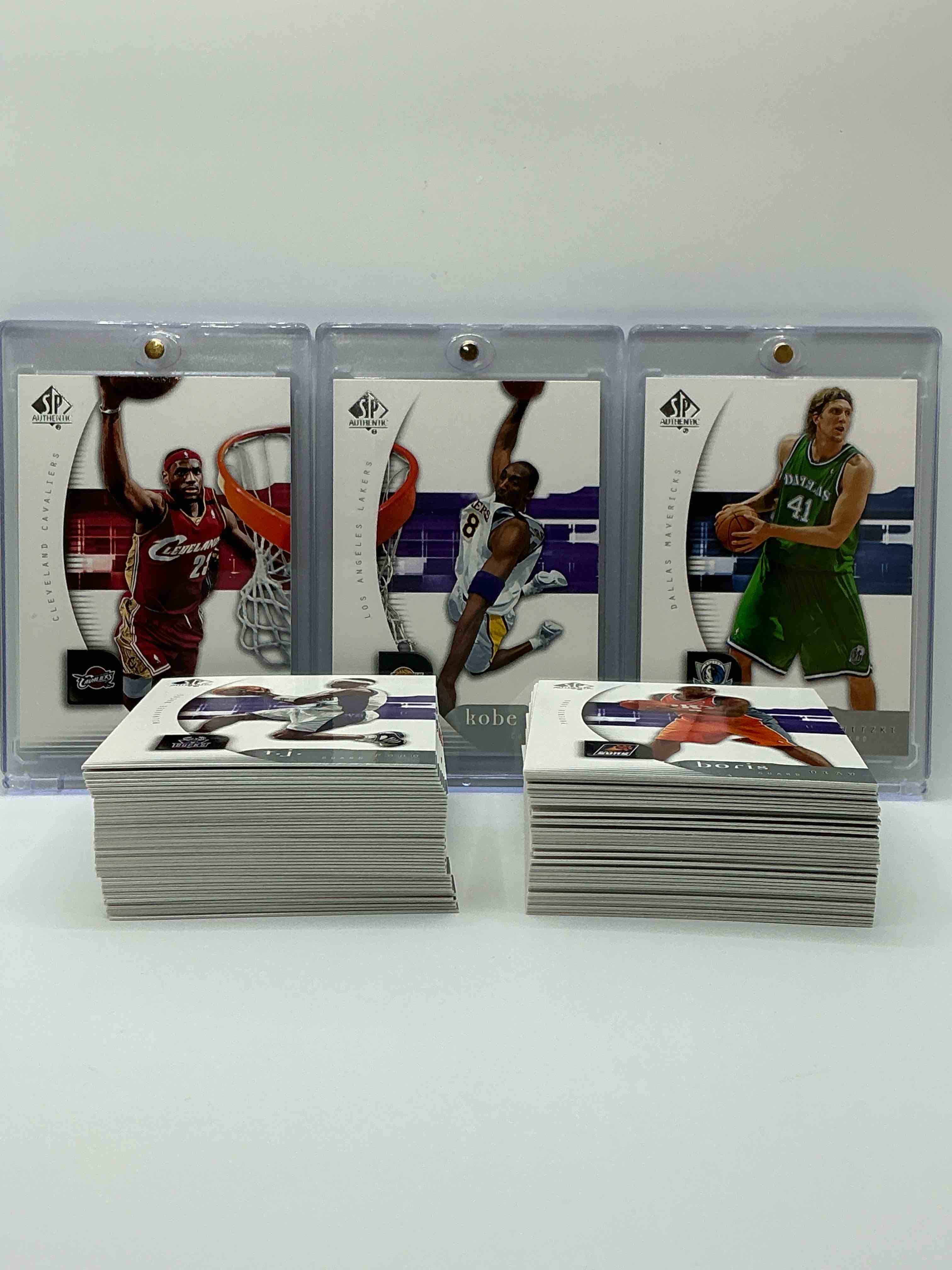 Condition photo showing New/Like New for kobe, lebron, dirk & more! basketball insanity! 2005 sp authentic complete 90 card veterans collection! includes some absolute legends! shaq, bryant, ming, lebron, anthony, nowitzki, duncan, iverson, chamberlain & more! some of the legends of the game! 90 cards, all legends & heroes! kobe, shaq, lebron & more… all in one place! basketball insanity! get it before it’s gone!