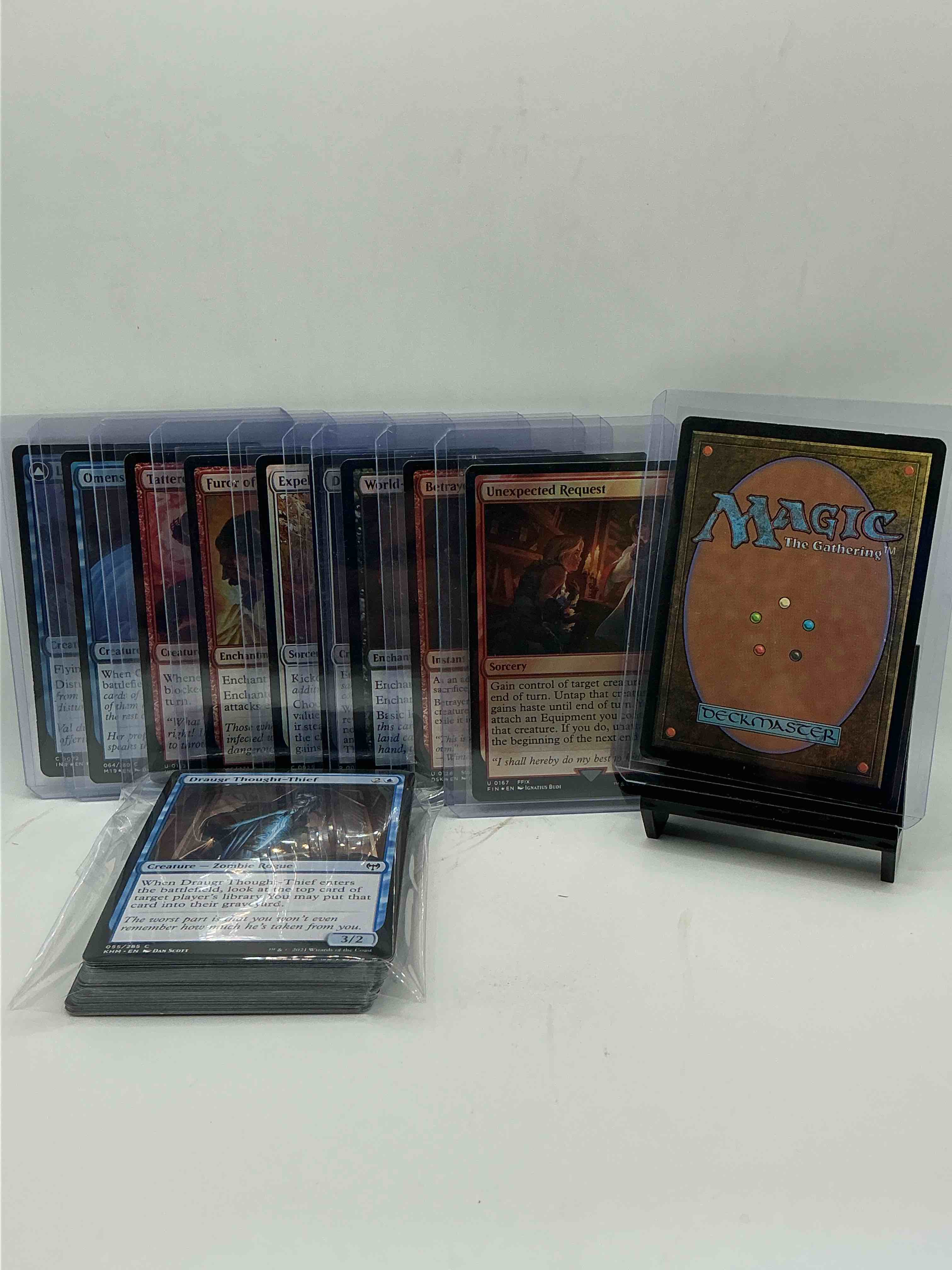 Condition photo showing New/Like New for magic the gathering 50 card lot! lot includes 10 rare or holo foil cards! all cards in excellent shape condition! a great way to join the mtg craze!