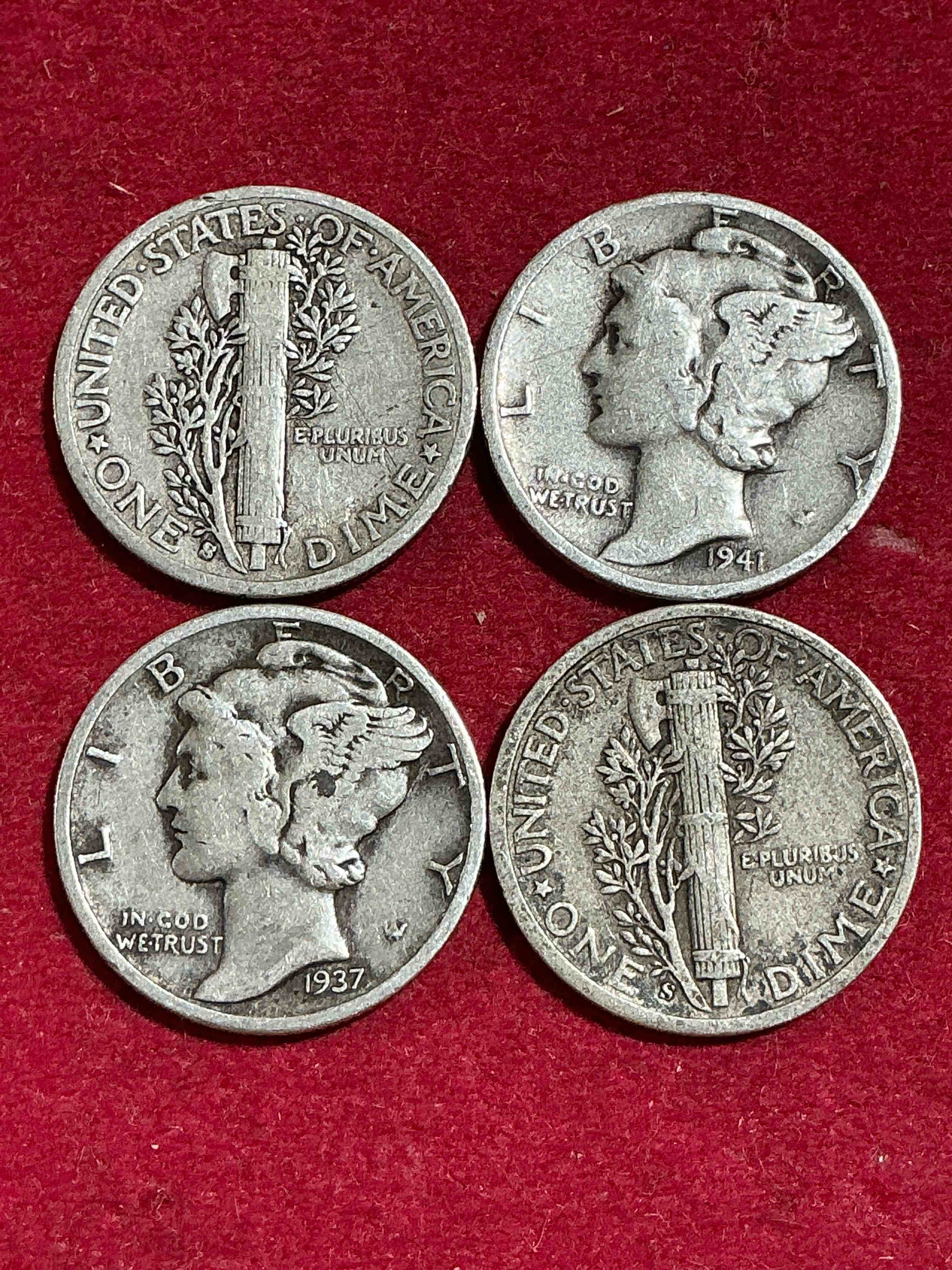 Condition photo showing Good Condition for antique u.s. pure fine silver mercury dimes! silver mercury dimes were minted from 1916-1945 & have become serious collector items! check out these awesome examples, all in nice, circulated condition with visible dates & varying years! rare to have visible dates! makes for a great investment in precious metals, mercury dimes are 90% pure fine silver! they don't make em' like this anymore!