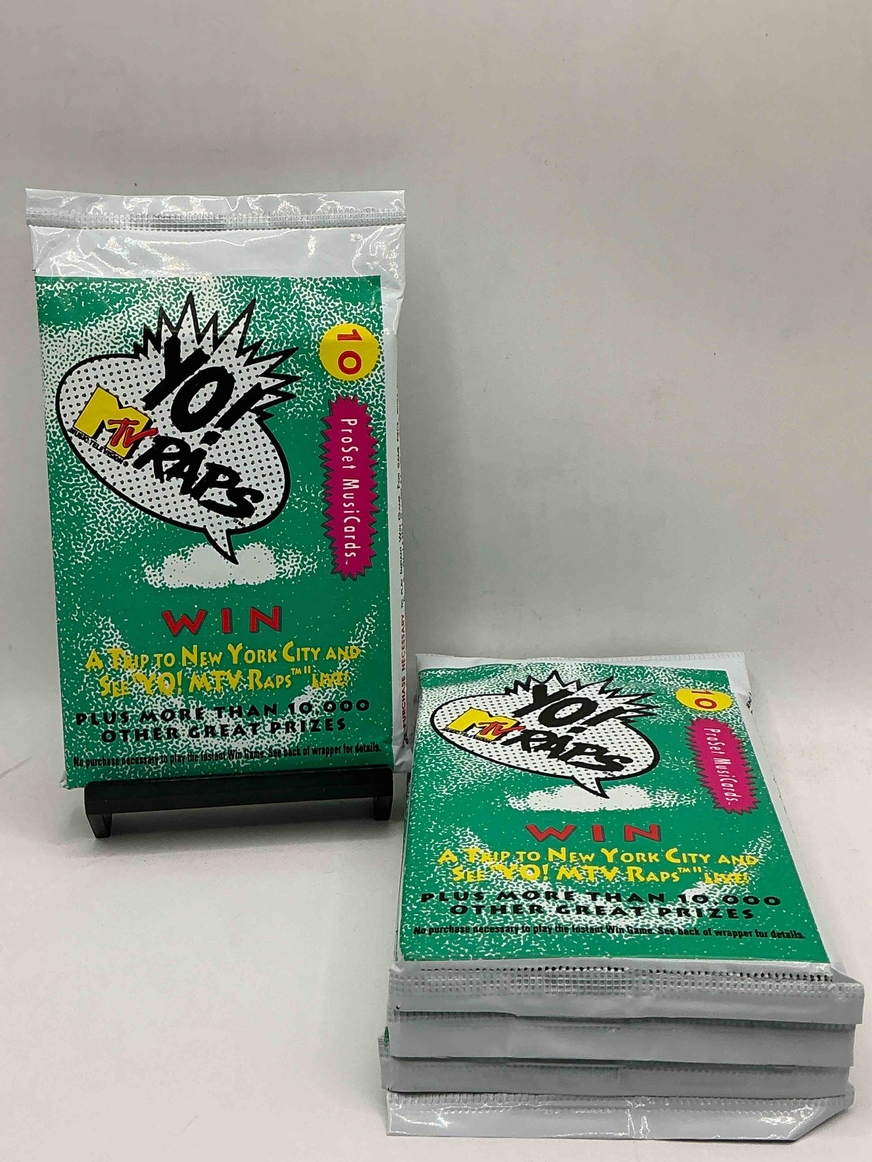yo, mtv raps! 1991 rarity! yo, mtv raps trading music cards, sealed packs direct from original retail case! retro rarity that is super hard to find. serious piece of 90’s memorabilia!